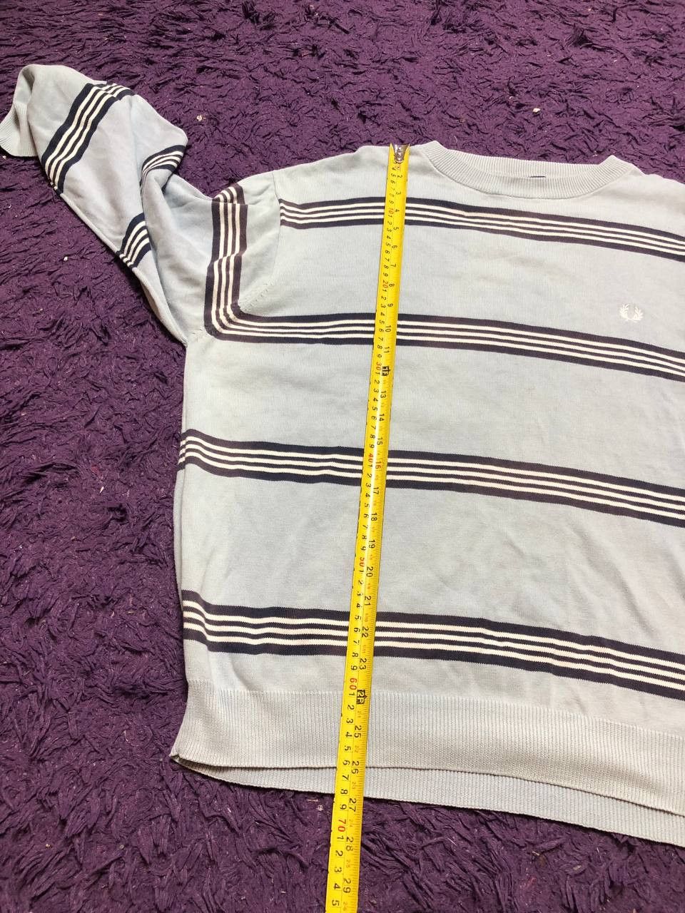 Fred Perry Vintage FRED PERRY STRIPED Sweater Cotton Knitted Size US XL / EU 56 / 4 - 11 Thumbnail