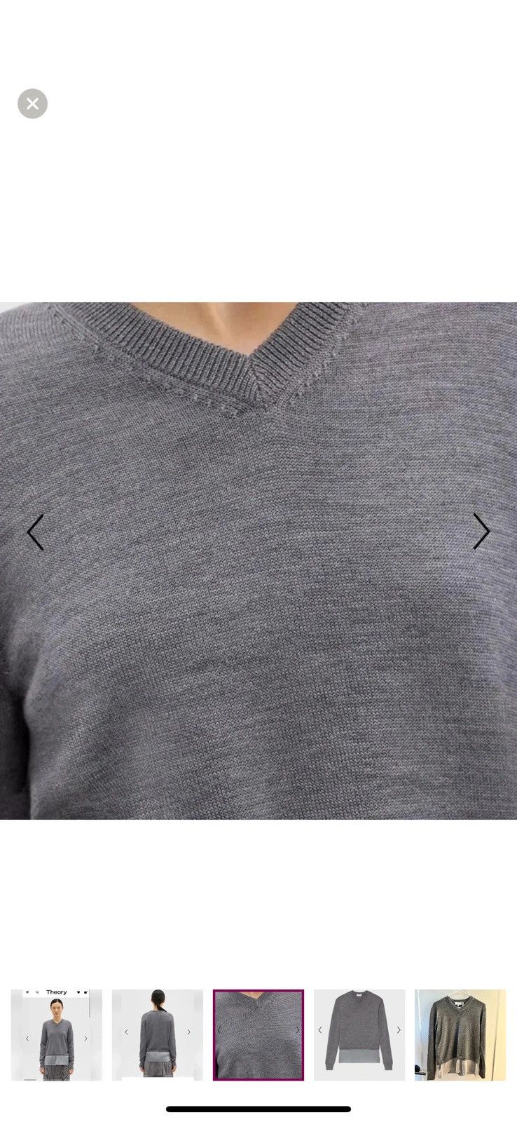 Theory Theory Silk Georgette V-Neck Combo Sweater Size S / US 4 / IT 40 - 3 Thumbnail