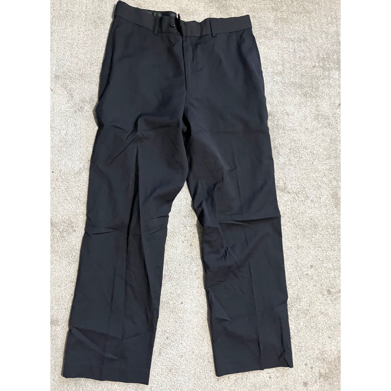 Stafford Stafford Dress Pants Flat Front Men's 36x32 Black Classic Fit Polyester Size US 36 / EU 52 - 2 Thumbnail