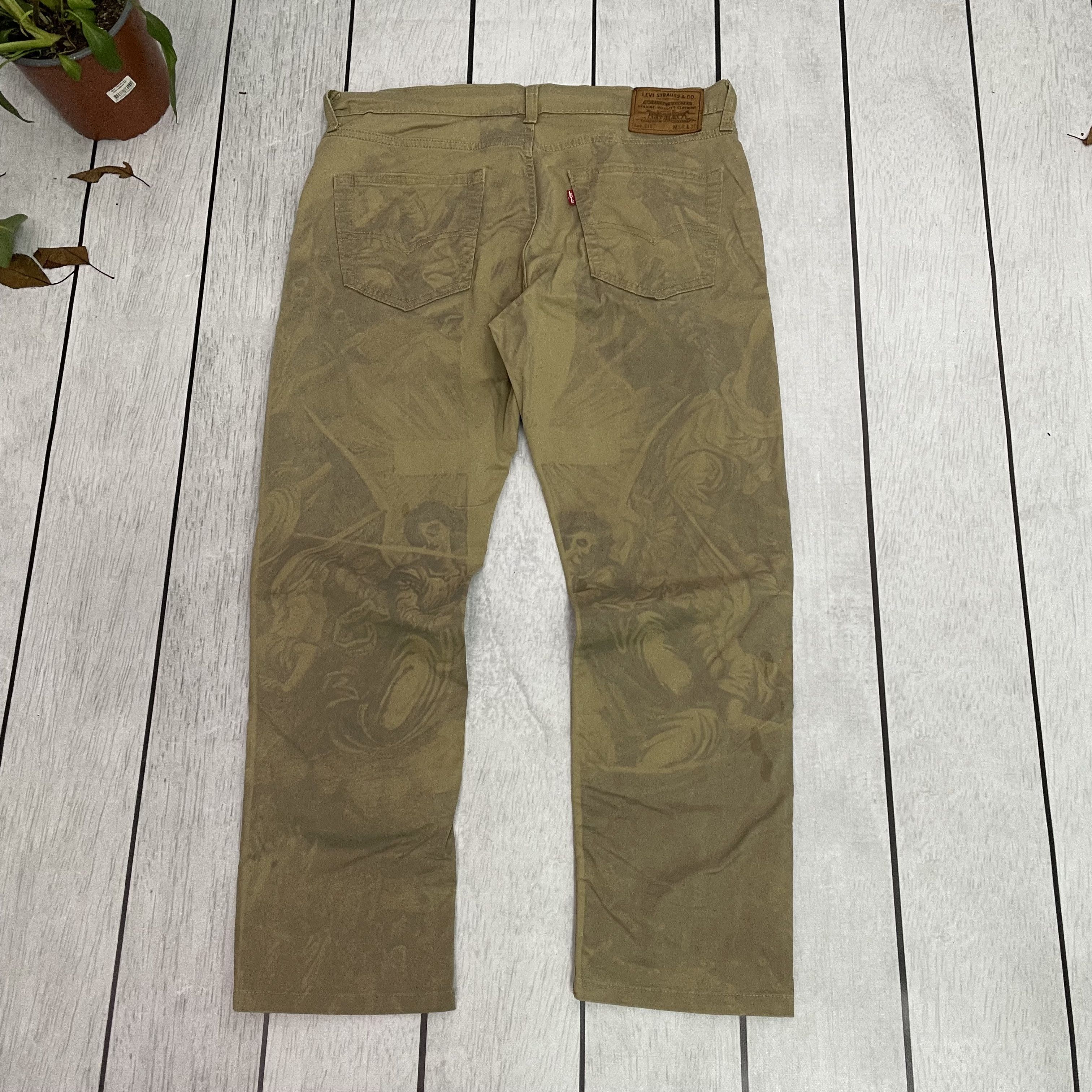 Levi's Custom Reworked Levi's Jeans – Renaissance print Denim 34x30 Size US 34 / EU 50 - 6 Thumbnail