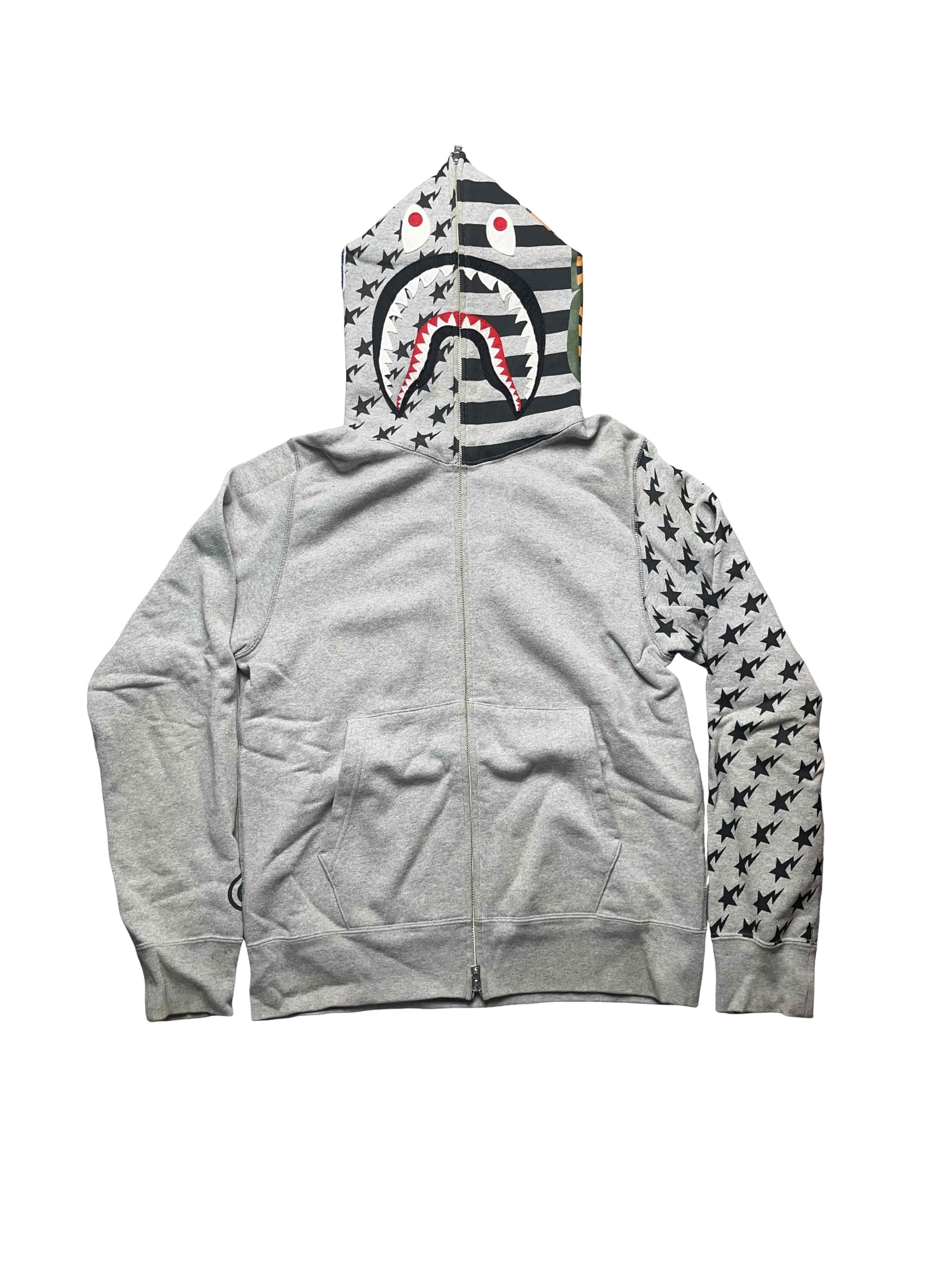 Bape Bape Sta Shark Star Zip Hoodie | Grailed