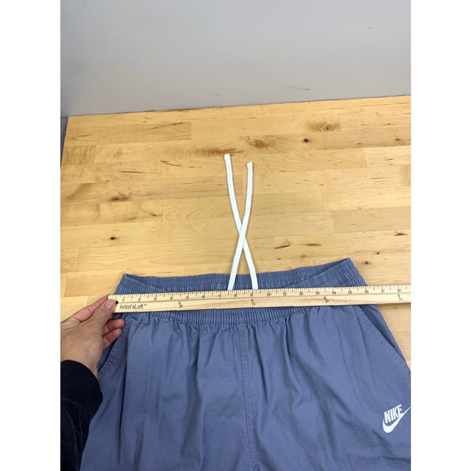 Nike Nike Club Woven Cargo Pants Womens L Light Blue Loose Drawstring Pants Size 36" / US 14 / IT 50 - 6 Thumbnail