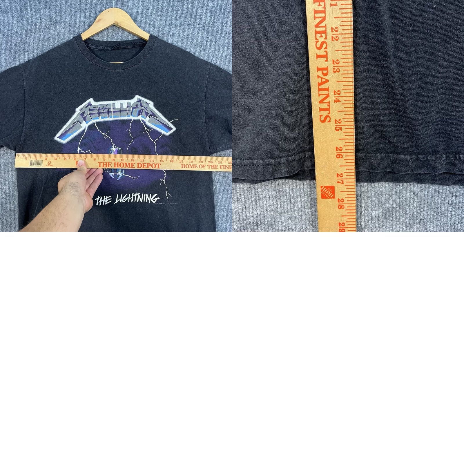 Vintage VINTAGE 1994 Metallica Ride the Lightning T-Shirt VTG 90s Faded Black Large Shirt Men L Black Graphic Print Crew Neck Short Sleeve Band Music 90s Mens Size US L / EU 52-54 / 3 - 8 Thumbnail