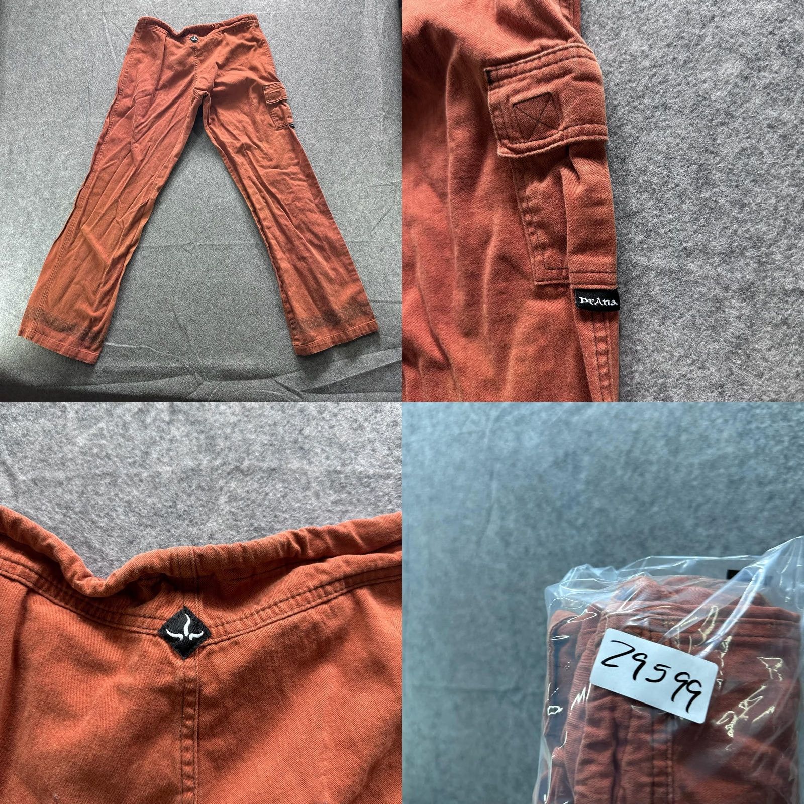 Prana prAna Pants Womens M Orange Cargo Twill Drawstring Relaxed Travel Made USA Size 32" / US 10 / IT 46 - 8 Thumbnail