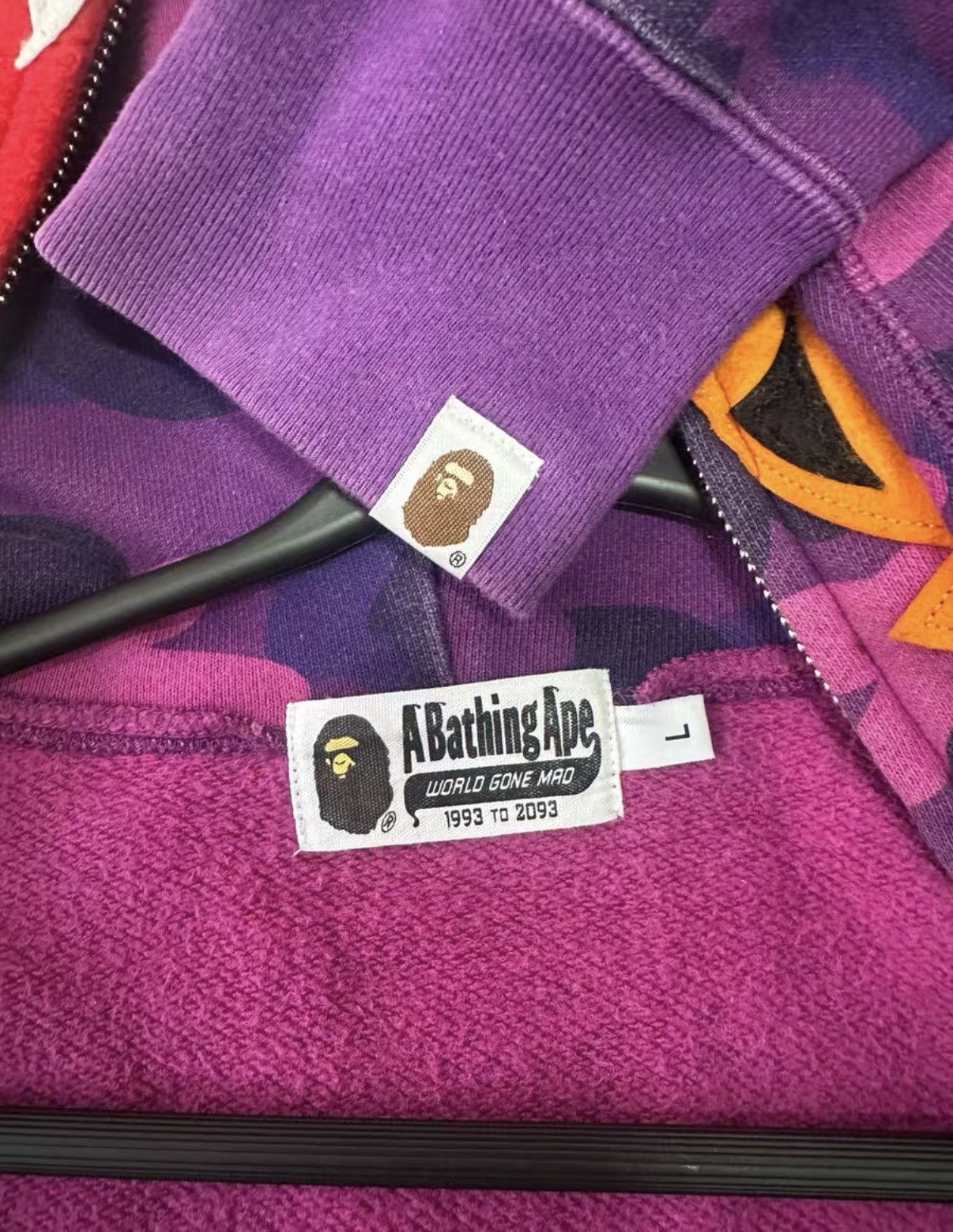 Bape BAPE Purple Camo Tiger Shark Jacket K5 Size US L / EU 52-54 / 3 - 3 Thumbnail