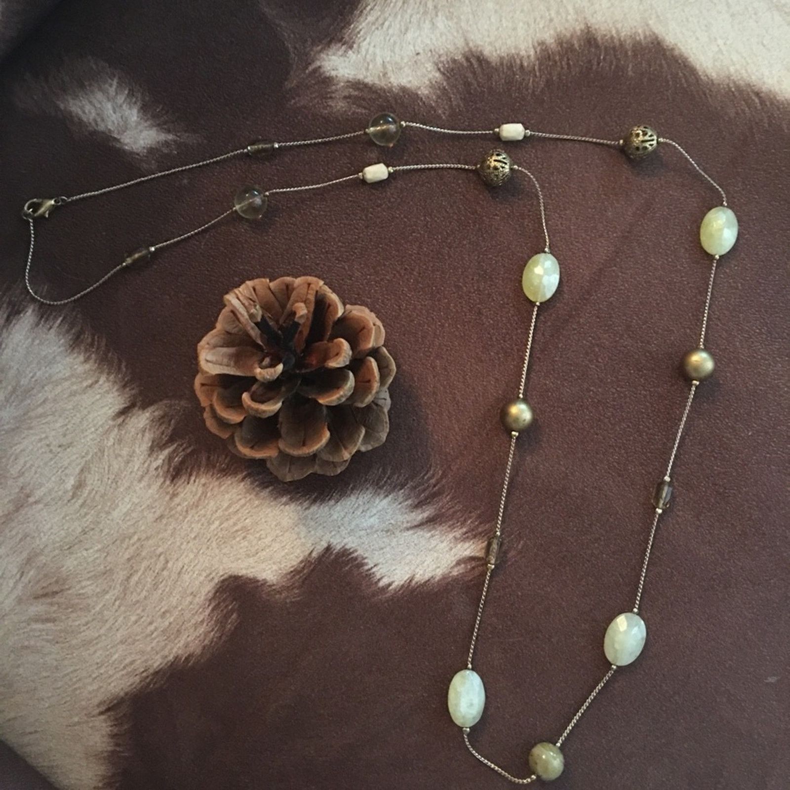 Vintage Vintage 90s beaded gold tone chain necklace Size ONE SIZE - 6 Thumbnail