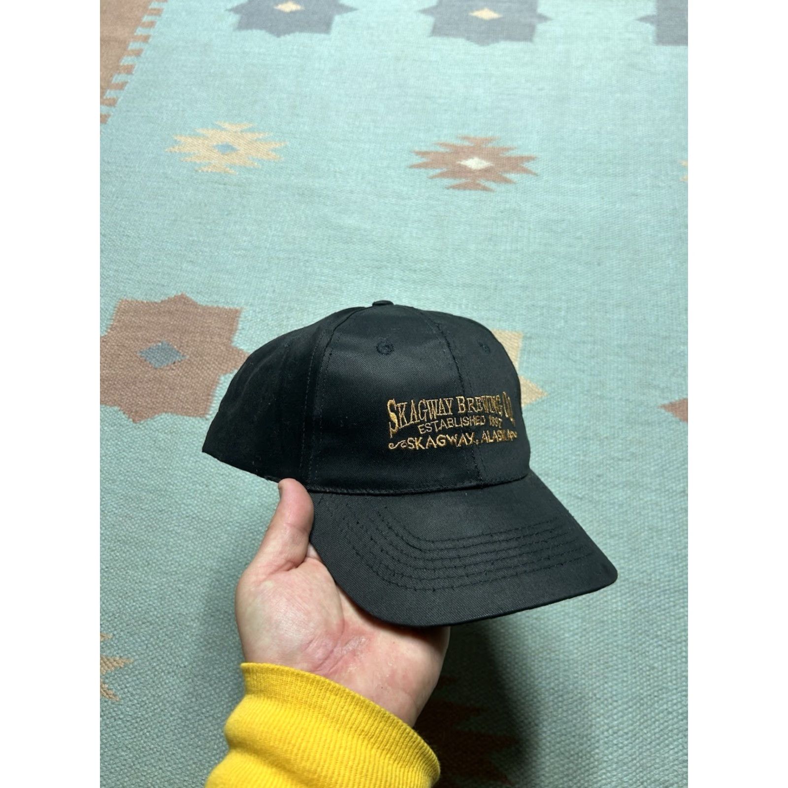 Vintage VINTAGE SnapBack hat cap Skagway brewing Alaska black adjustable beer Mens Adjustable Black Snapback Size ONE SIZE - 2 Thumbnail