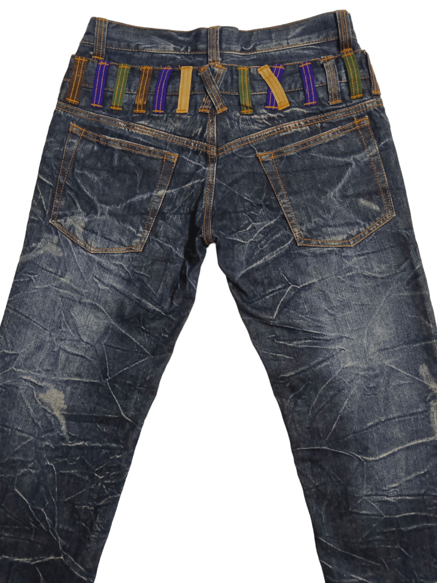 Japanese Brand Nylaus Double Waist Distressed Denim Size US 30 / EU 46 - 4 Thumbnail