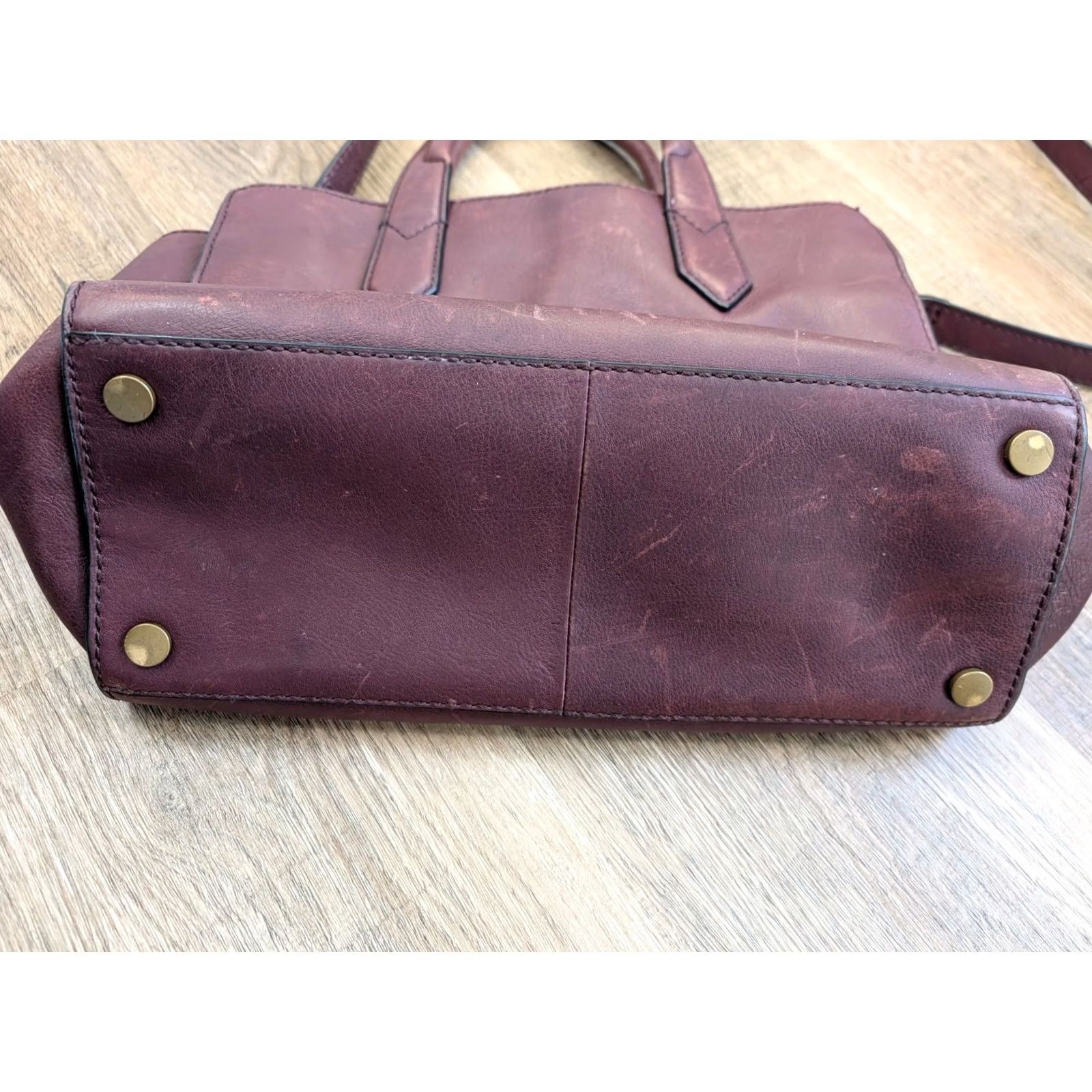 Fossil VINTAGE Fossil Handbag Purse Leather Brown 1954 Medium Size ONE SIZE - 6 Thumbnail