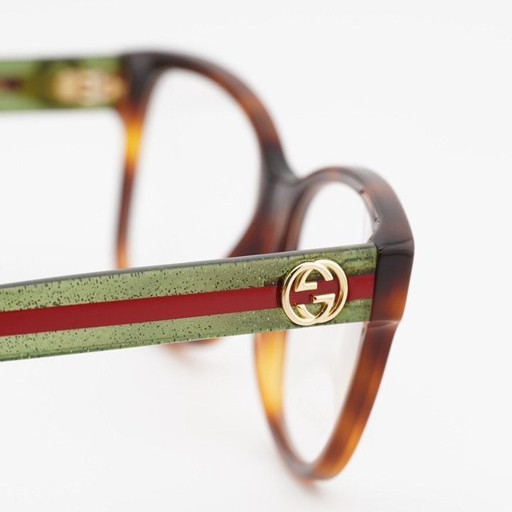 Gucci Gucci GG0038O 002 Eyeglasses Havana 54mm Square Frame Size ONE SIZE - 7 Thumbnail