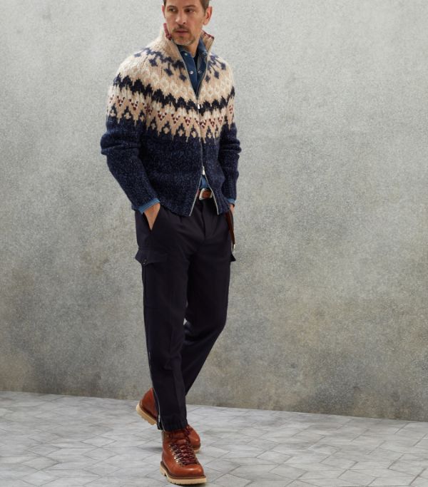 Brunello Cucinelli o1w1db10924 Cashmere Cardigan in Navy Size US XS / EU 42 / 0 - 3 Thumbnail