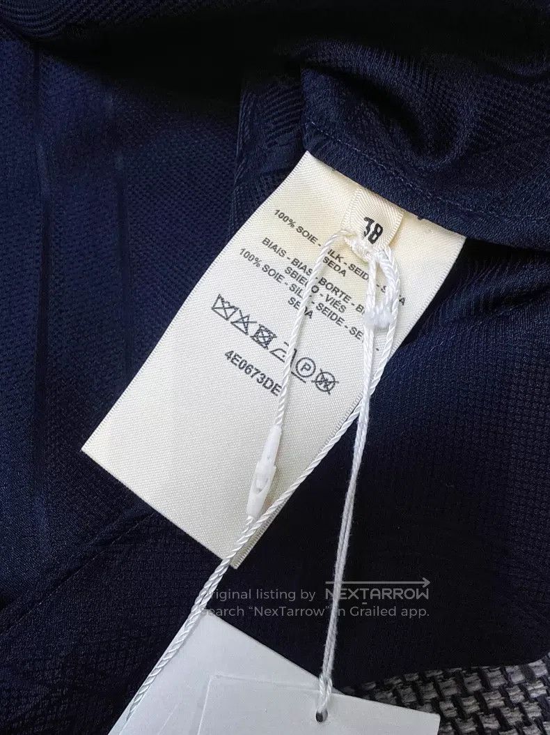 Hermes Hermes Dark Blue Silk Jacquard Long Sleeve Shirt Top Size XS / US 0-2 / IT 36-38 - 6 Thumbnail