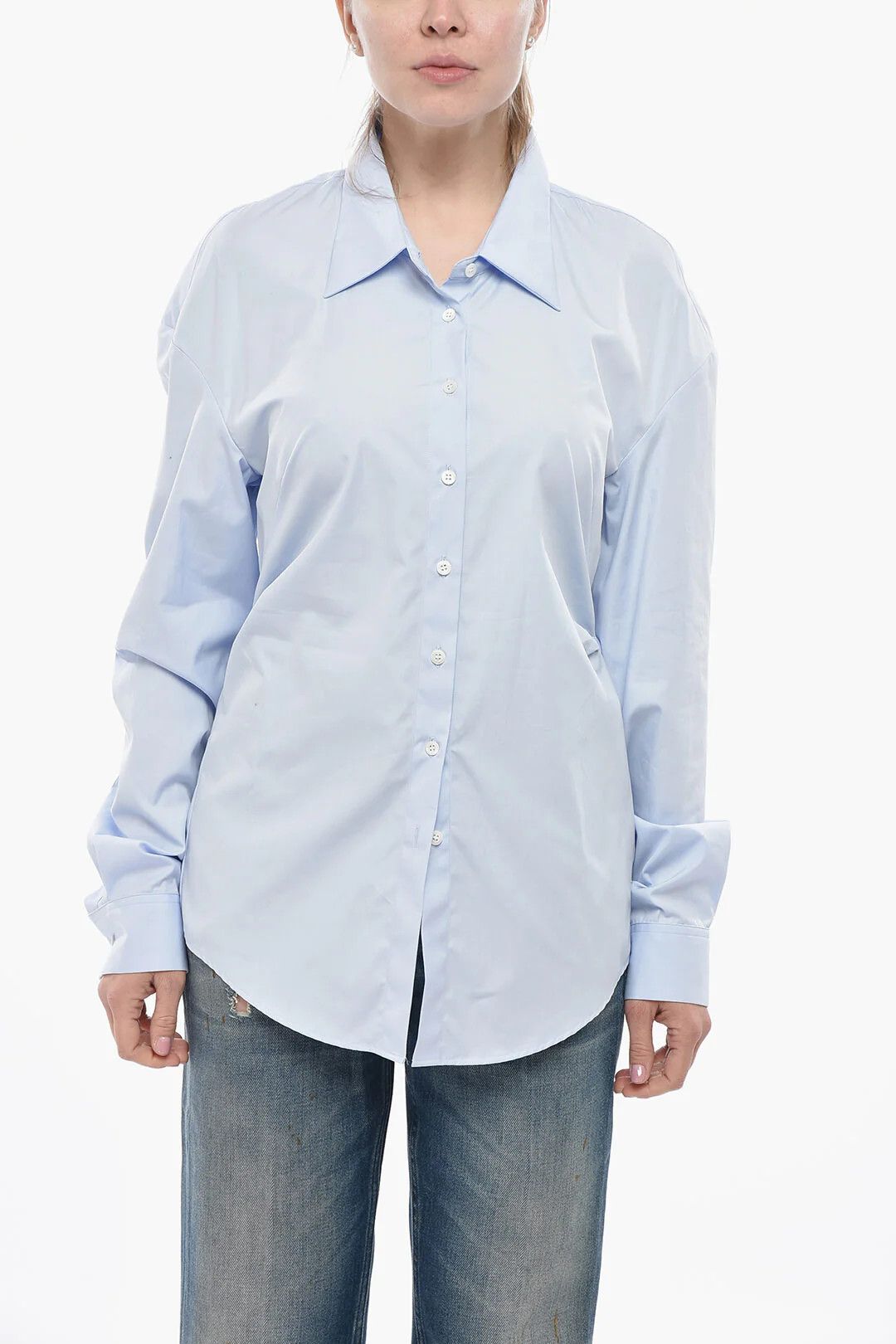 Dries Van Noten og1mm0426 Poplin Shirt in Light Blue Size M / US 6-8 / IT 42-44 - 1 Thumbnail