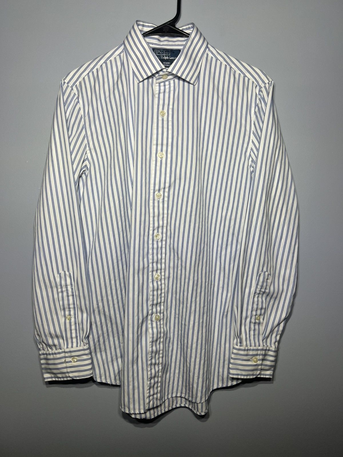 Designer × Polo Ralph Lauren × Vintage Polo Ralph Lauren Mens Shirt Blue Striped Regent Fit Size 16 Size US S / EU 44-46 / 1 - 1 Thumbnail