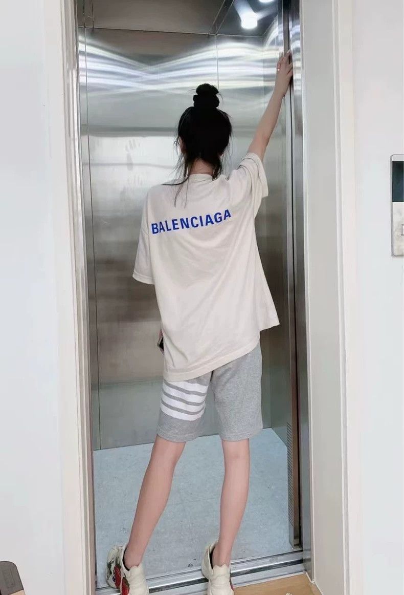 Balenciaga Balenciaga Logo short sleeve with front and back monogram p Size US S / EU 44-46 / 1 - 6 Thumbnail