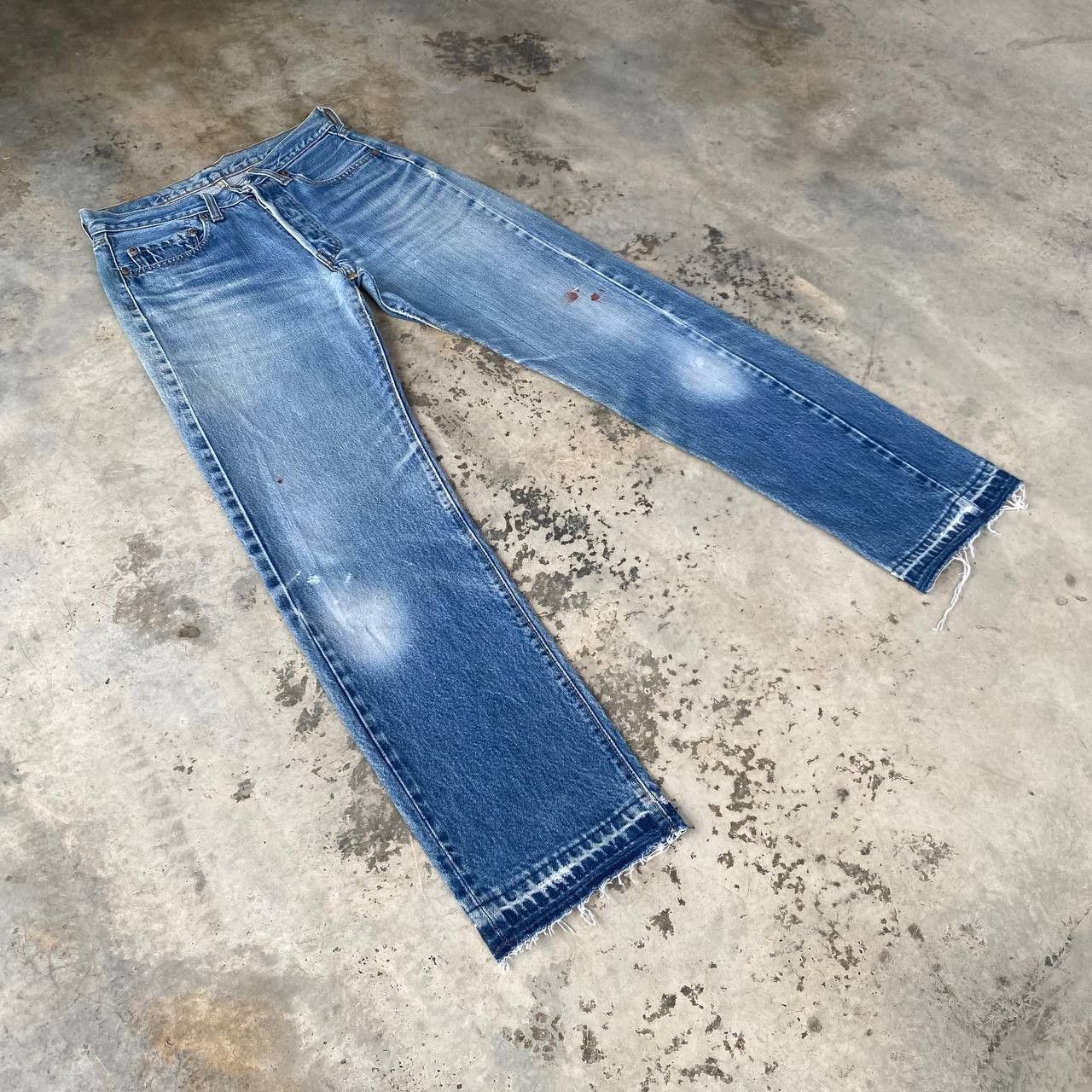 Levi's Vintage Clothing Rare 1970s Levi’s 501 Redline Selvedge Release Hem Button 6 Size US 28 / EU 44 - 2 Thumbnail