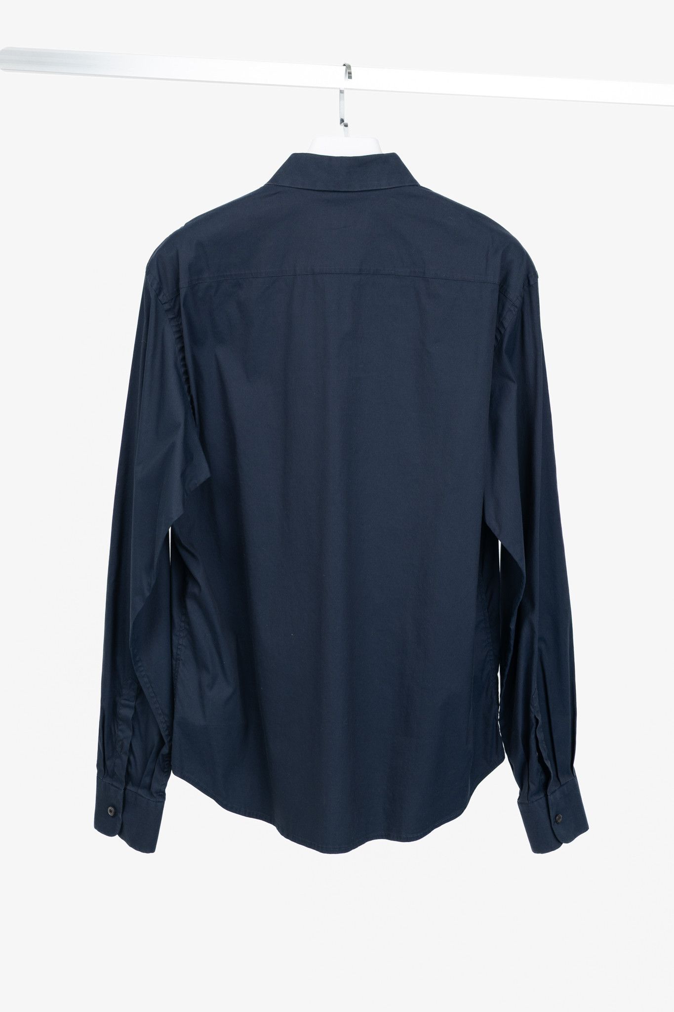 Prada Prada Navy Cotton-Poplin Buttoned Shirt Size US XL / EU 56 / 4 - 2 Thumbnail