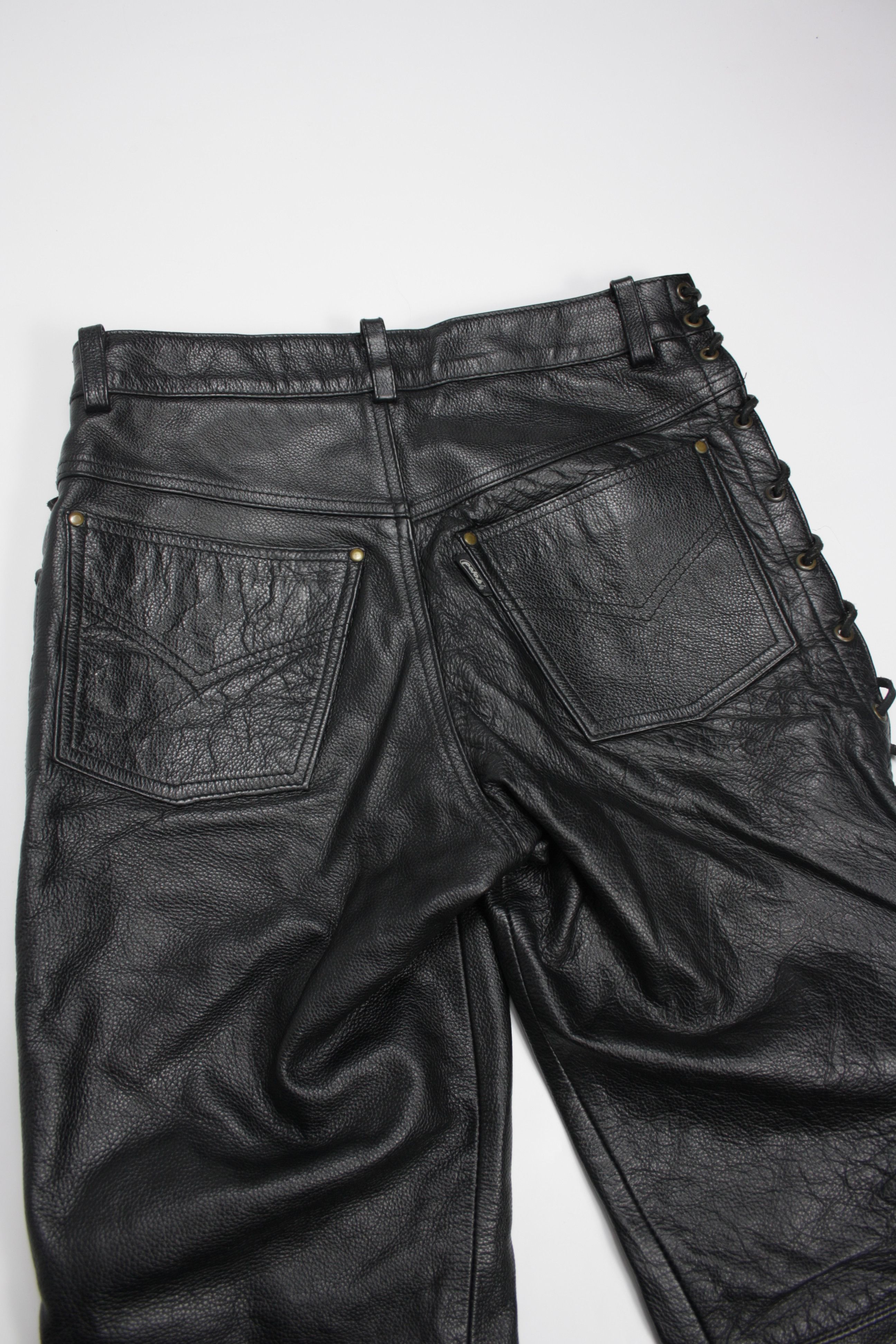 Genuine Leather × Vintage POLO Motorrad Vintage Motorcycle Biker Lace Up Pants Size US 30 / EU 46 - 6 Thumbnail