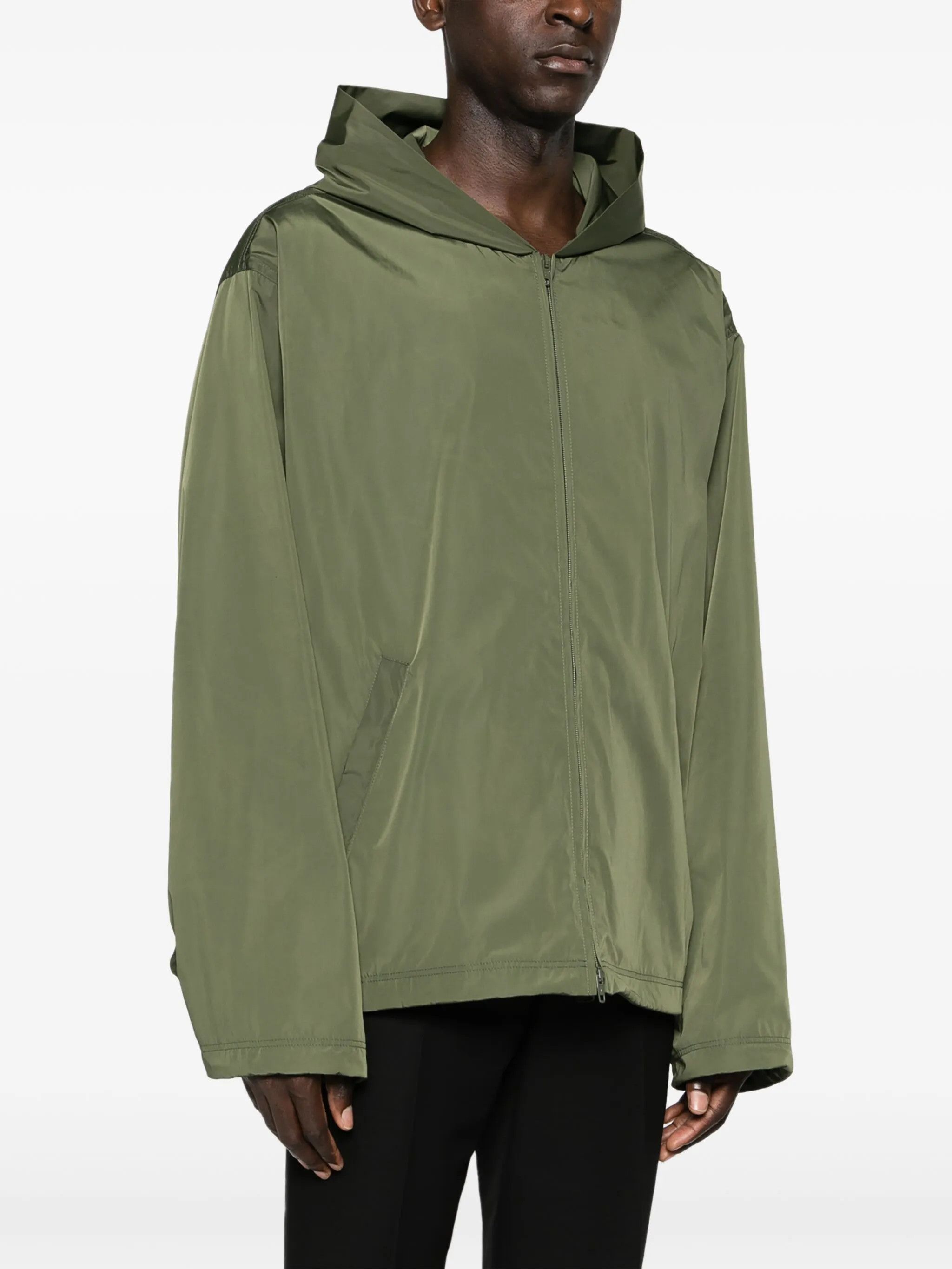 BAL o1s1wg111225 DUP / Hooded Rain Jacket in Olive Green Size US XL / EU 56 / 4 - 4 Thumbnail