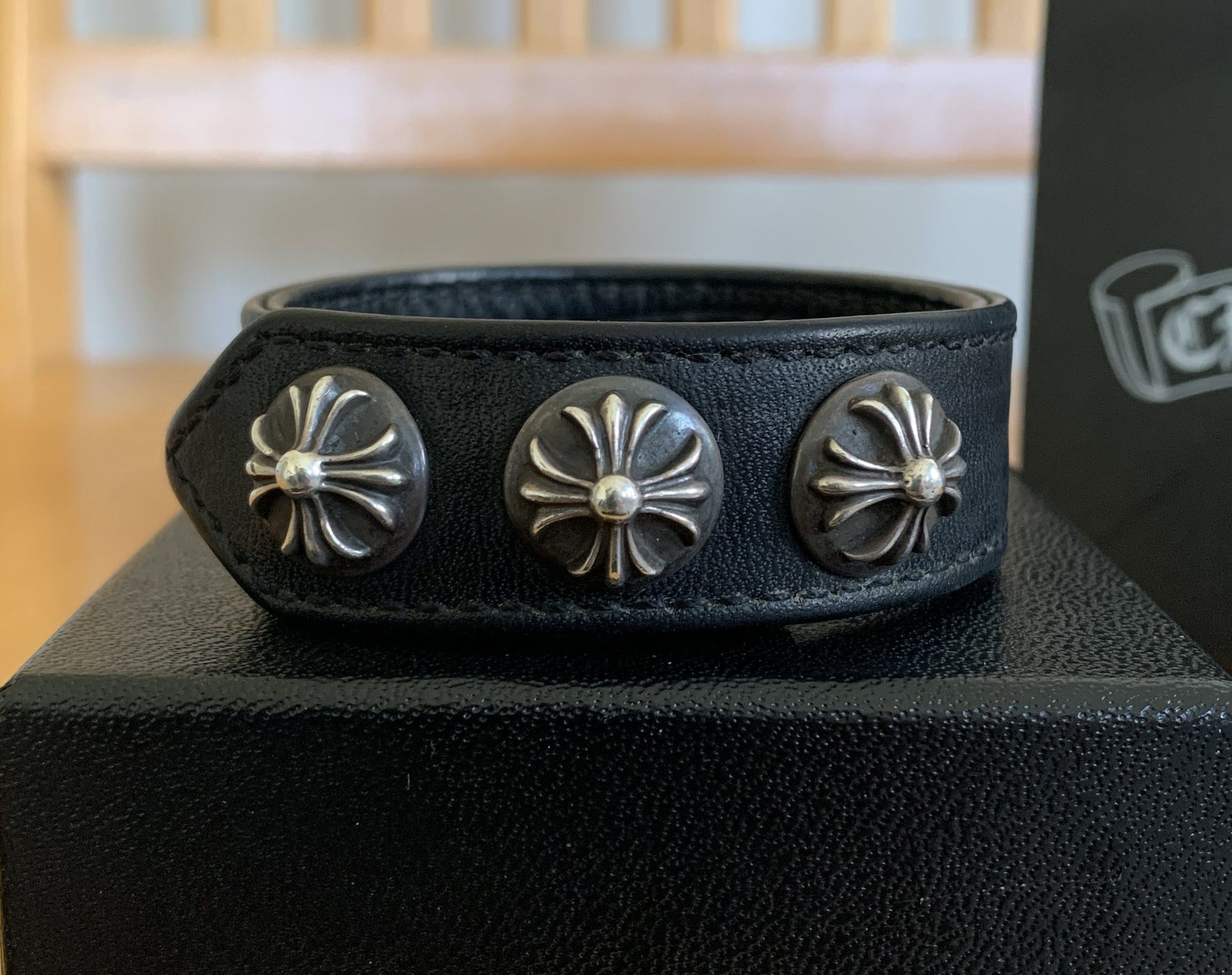 Chrome Hearts Chrome Hearts Adjustable Leather Silver Snap Bracelet Size ONE SIZE - 2 Thumbnail