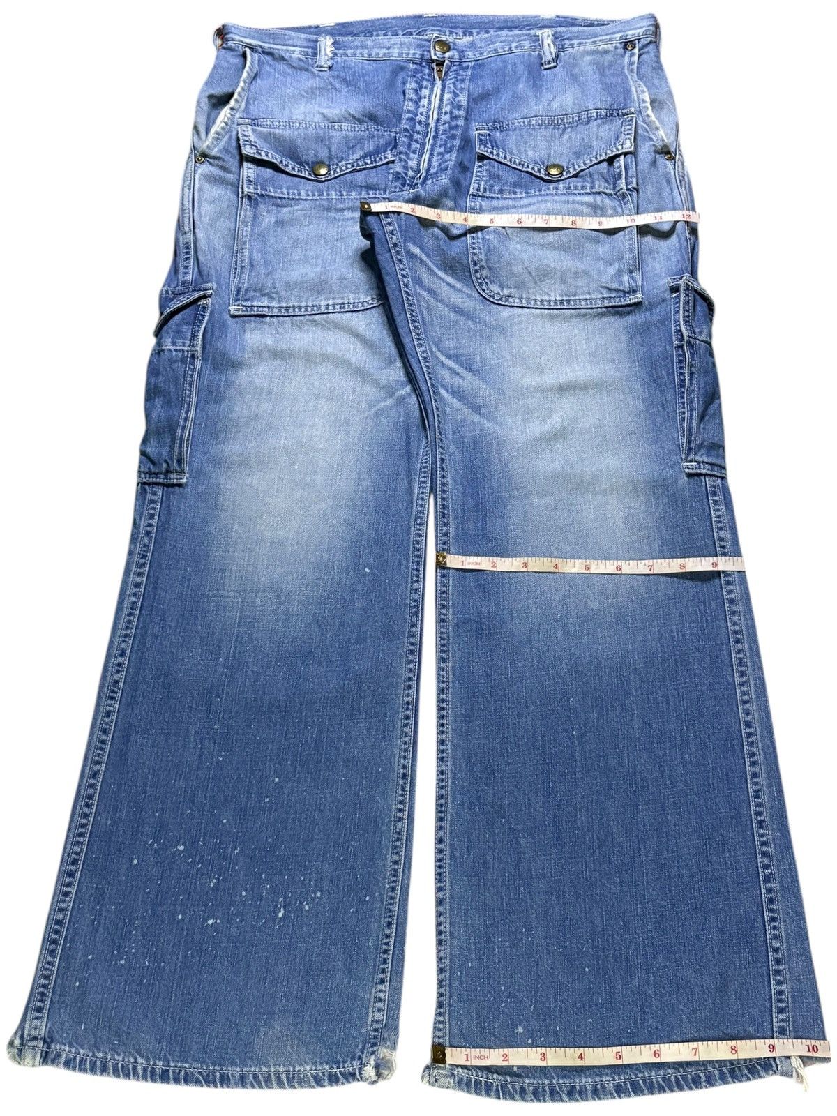 Lee Vintage Lee Sanforized Cargo Bush Pant Distress Flare Jeans Size US 35 - 15 Thumbnail