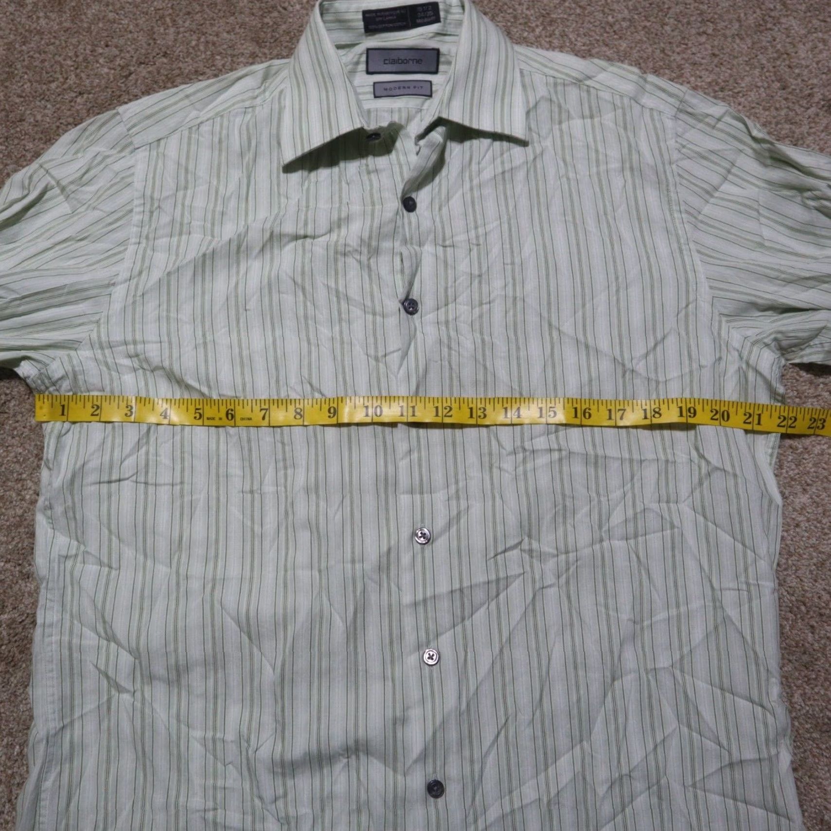 Liz Claiborne Claiborne Striped Button-Up Shirt Long Sleeve Men's Regular Size 15.5 Multicolor Casual Size US M / EU 48-50 / 2 - 4 Thumbnail
