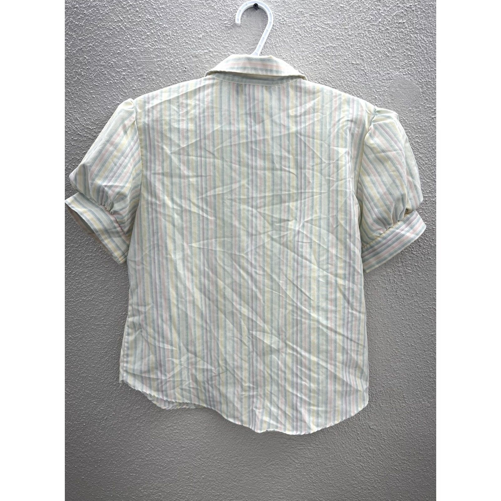 Vintage VINTAGE Present Tense Shirt Size 13 White Striped Short Sleeve Button Up Womens Size XL / US 12-14 / IT 48-50 - 6 Thumbnail