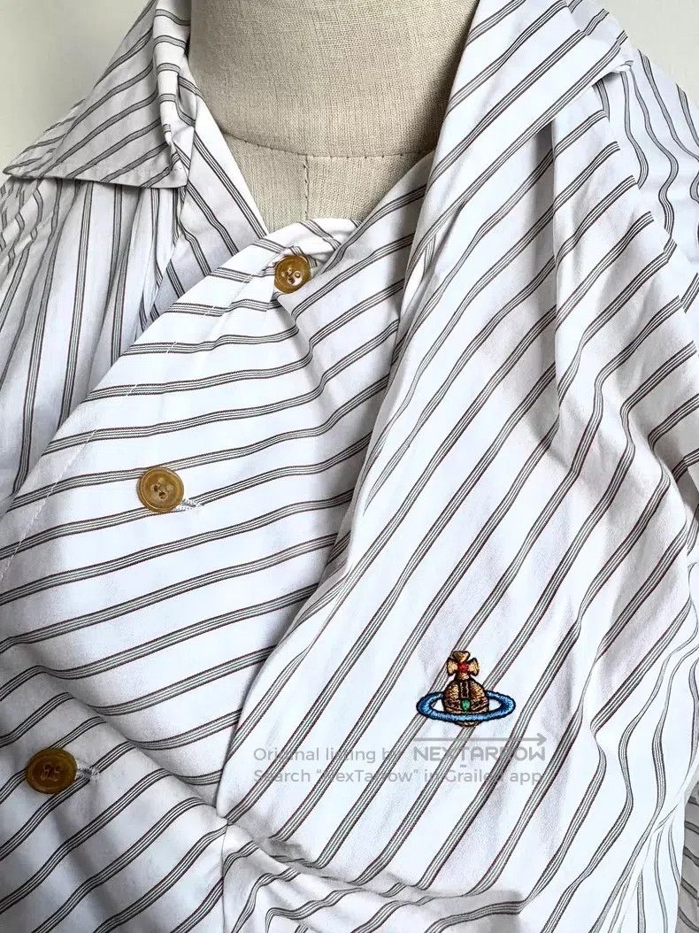 Vivienne Westwood Vivienne Westwood White Striped Drunkard Shirt Size XS / US 0-2 / IT 36-38 - 6 Thumbnail
