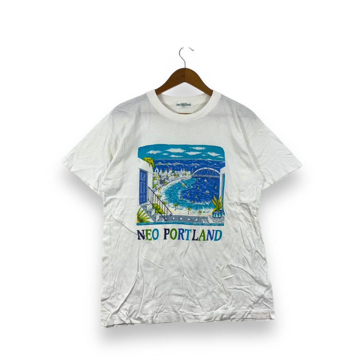 Vintage 90’ NEO PORTLAND Painting Illustration Art Tee Shirt