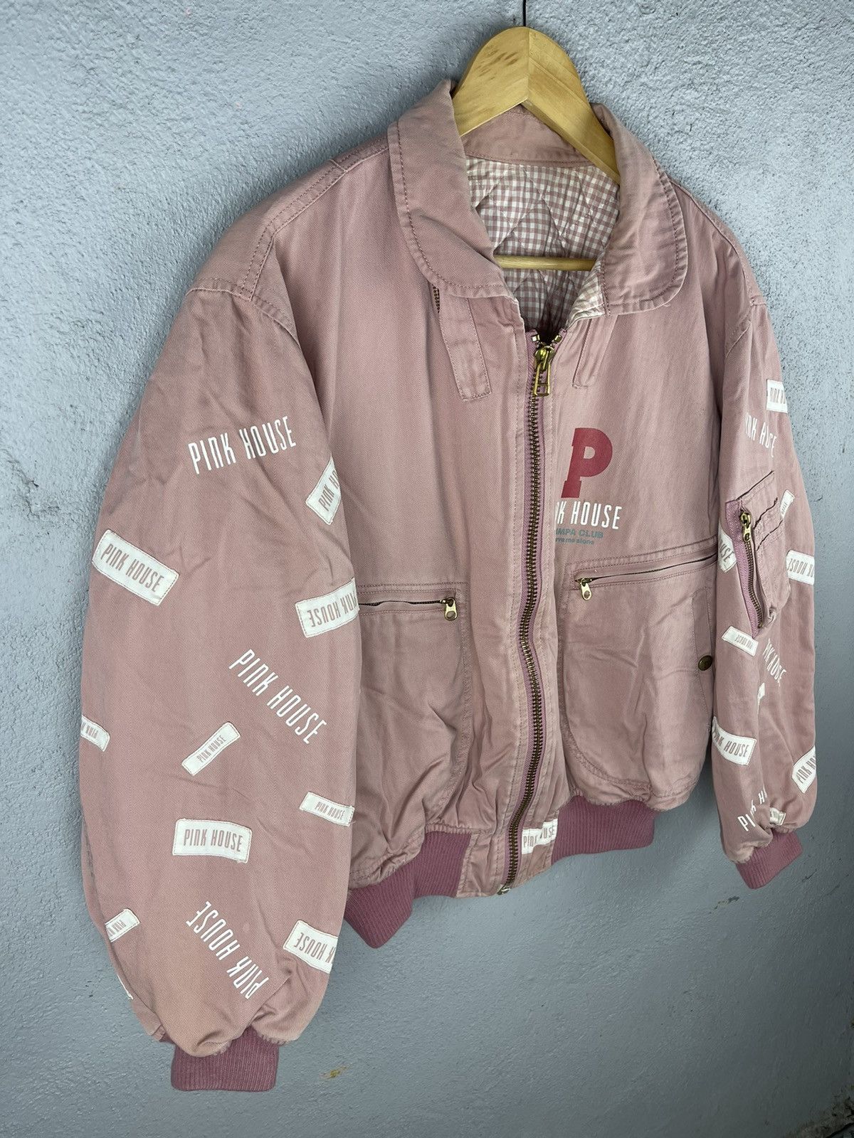 Karl Helmut Vintage 90s Karl Helmut X Pink House Letterman Bomber Jacket Size US M / EU 48-50 / 2 - 6 Thumbnail