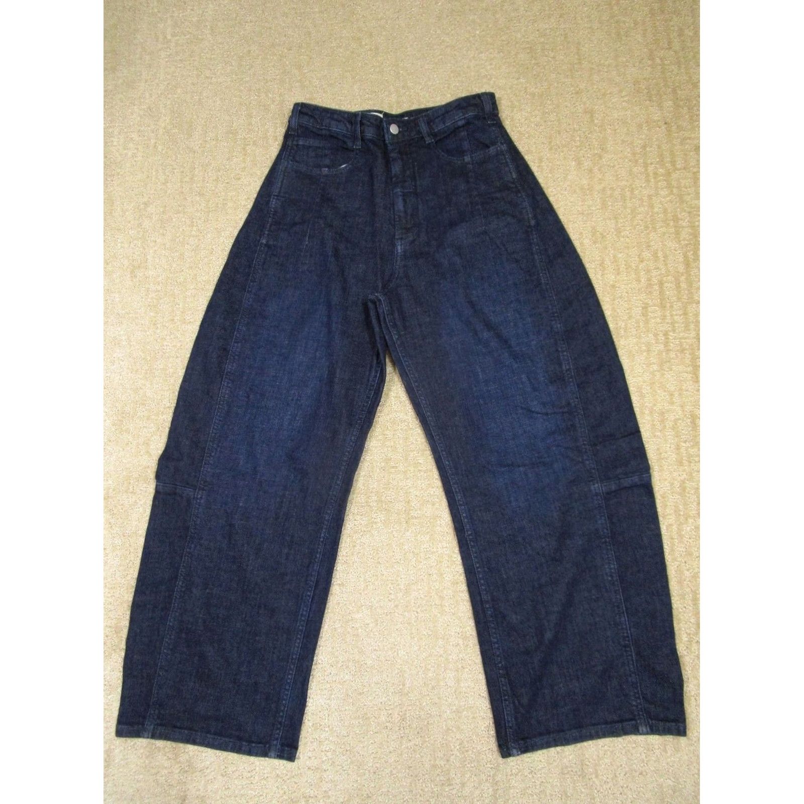 Vintage Pilcro Jeans Women 28 High Rise Barrel Wide-Leg 5-Pocket Denim Dark Wash Blue Size 28" / US 6 / IT 42 - 2 Thumbnail