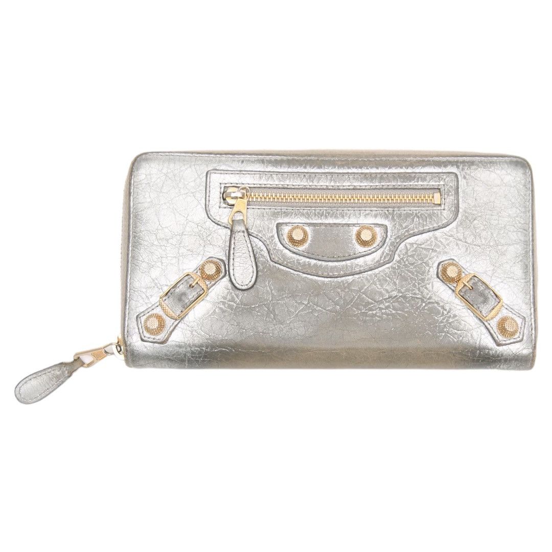 image of Balenciaga Metallic Long Wallet, Women's