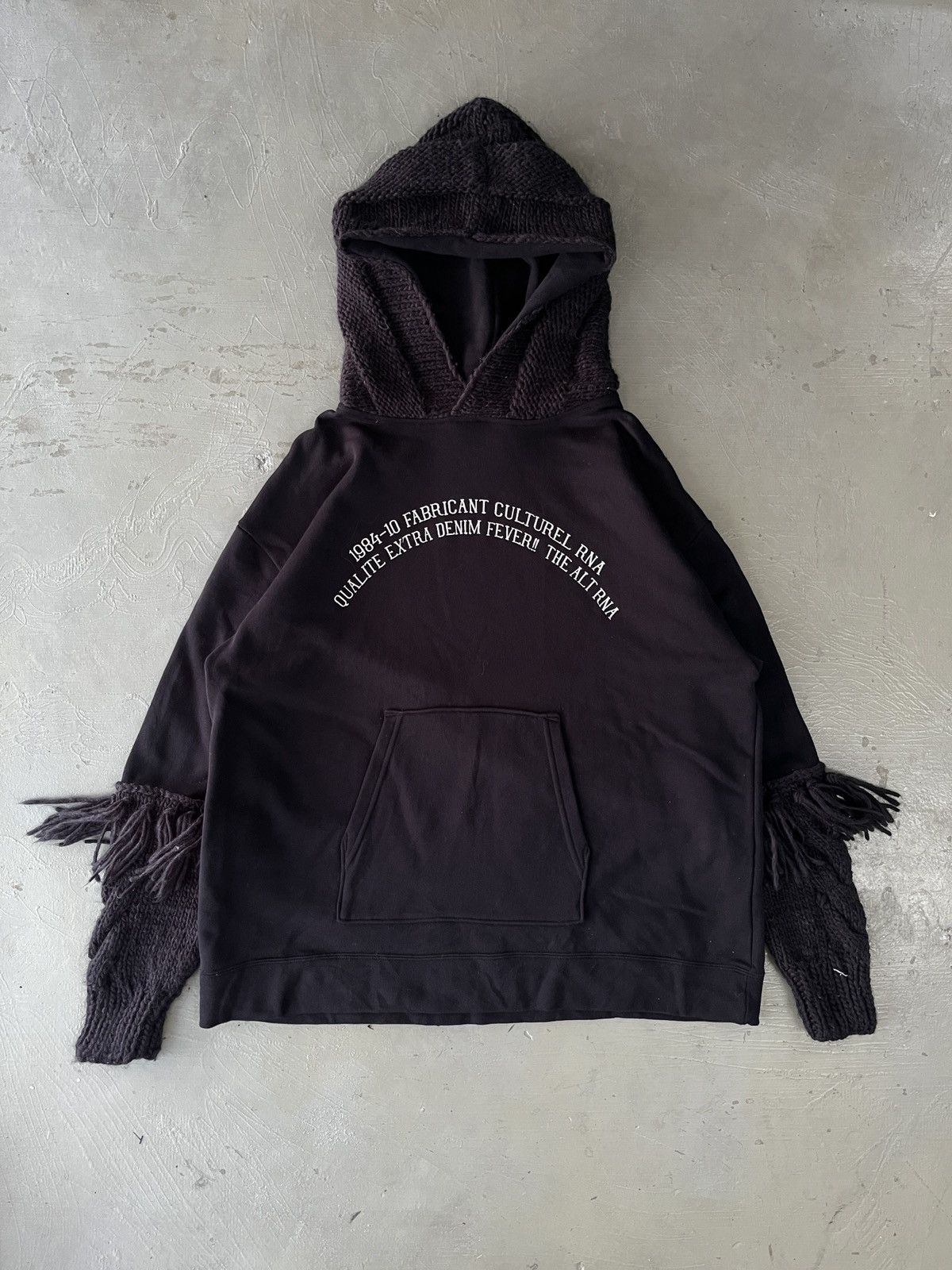 If Six Was Nine 1990s RNA Inc - Fringe Knitted Hybrid Visvim Style Hoodie Size US L / EU 52-54 / 3 - 1 Thumbnail