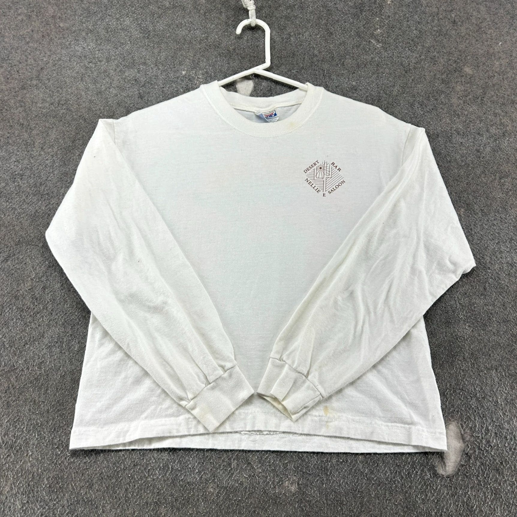 Hanes VINTAGE Desert Bar Nellie Saloon Shirt Womens M White 90s Crop Cowgirl Western Desert Bar Nellie Saloon Shirt Womens M White 90s Size M / US 6-8 / IT 42-44 - 2 Thumbnail