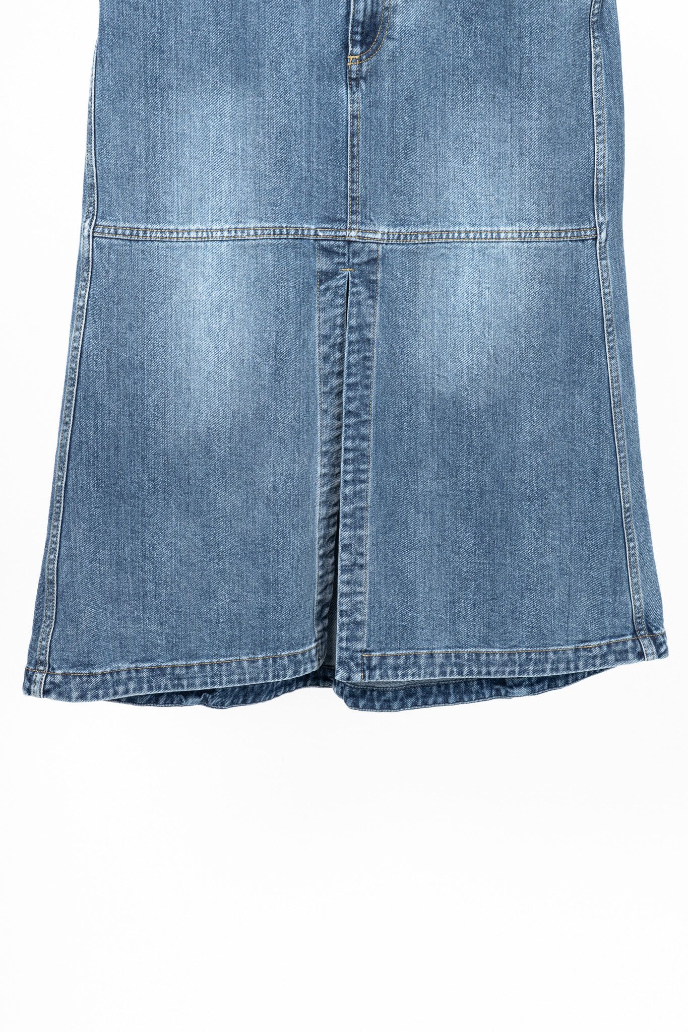 Tibi Tibi Classic Blue Wash Denim Midi Skirt Size 29" - 5 Thumbnail