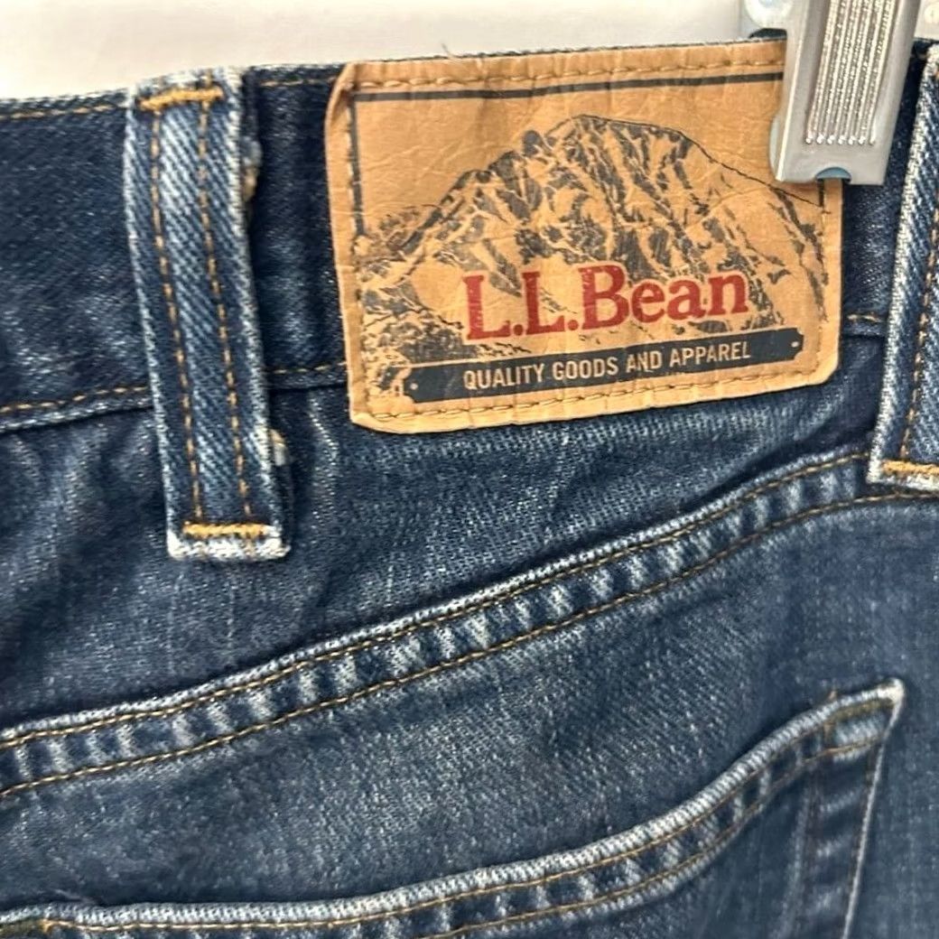 Vintage LL Bean Mens Jeans Blue Denim 100% Cotton 34x30 Regular Fit 5-Pocket Design Medium Size US 34 / EU 50 - 4 Thumbnail