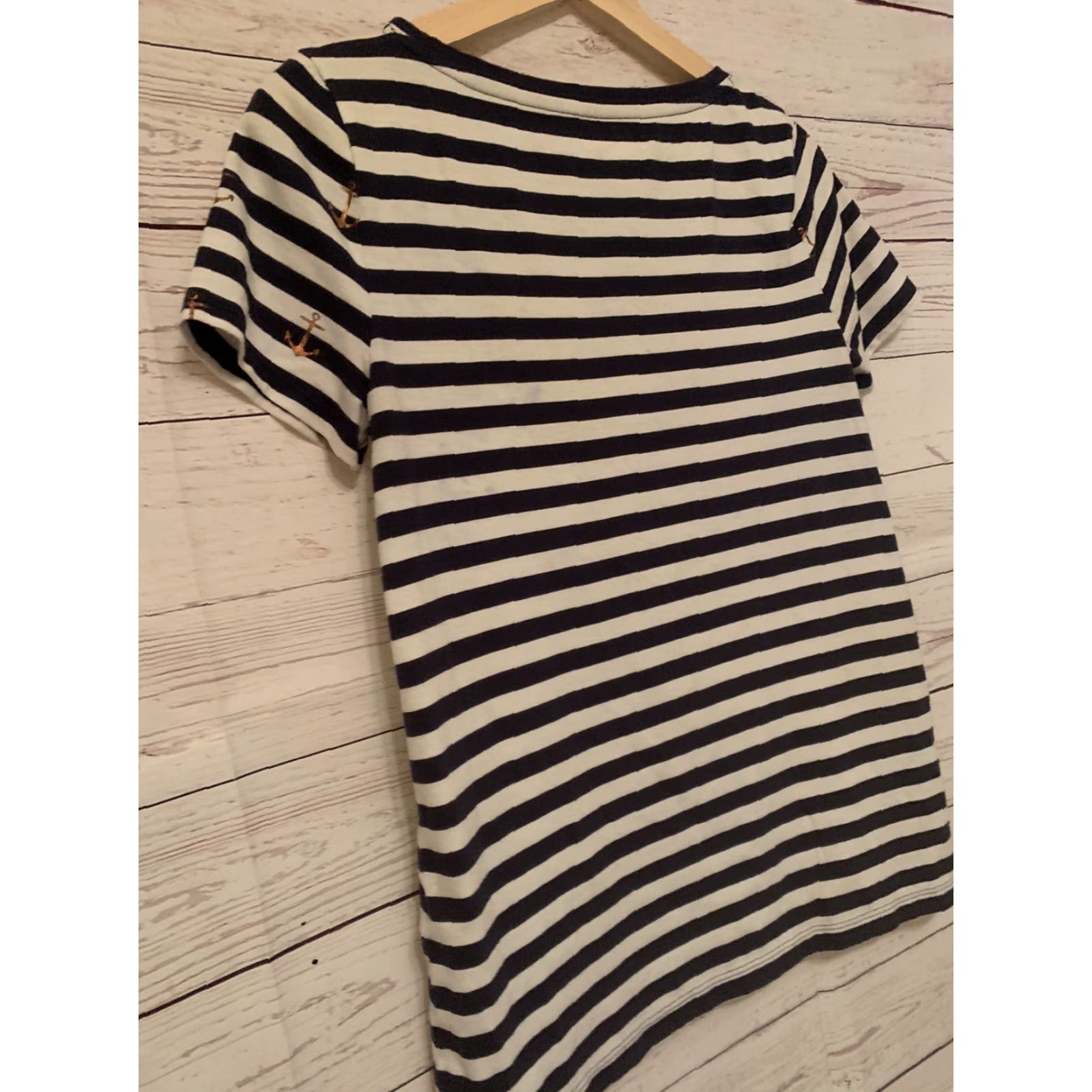 Tommy Hilfiger Tommy Hilfiger Shirt Women's Striped Crew Neck Short Sleeve Navy White Relaxed Fit Size S Multicolor Logo All Seasons Size S / US 4 / IT 40 - 5 Thumbnail
