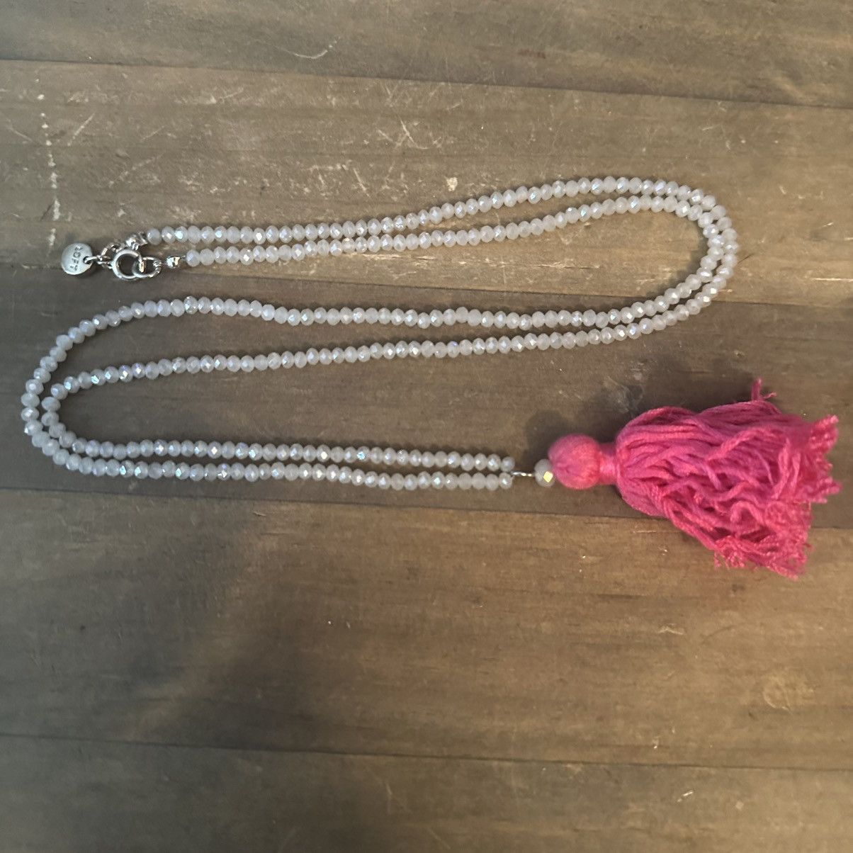 Loft Vintage Loft beaded pink tassel pendant necklace Size ONE SIZE - 2 Thumbnail