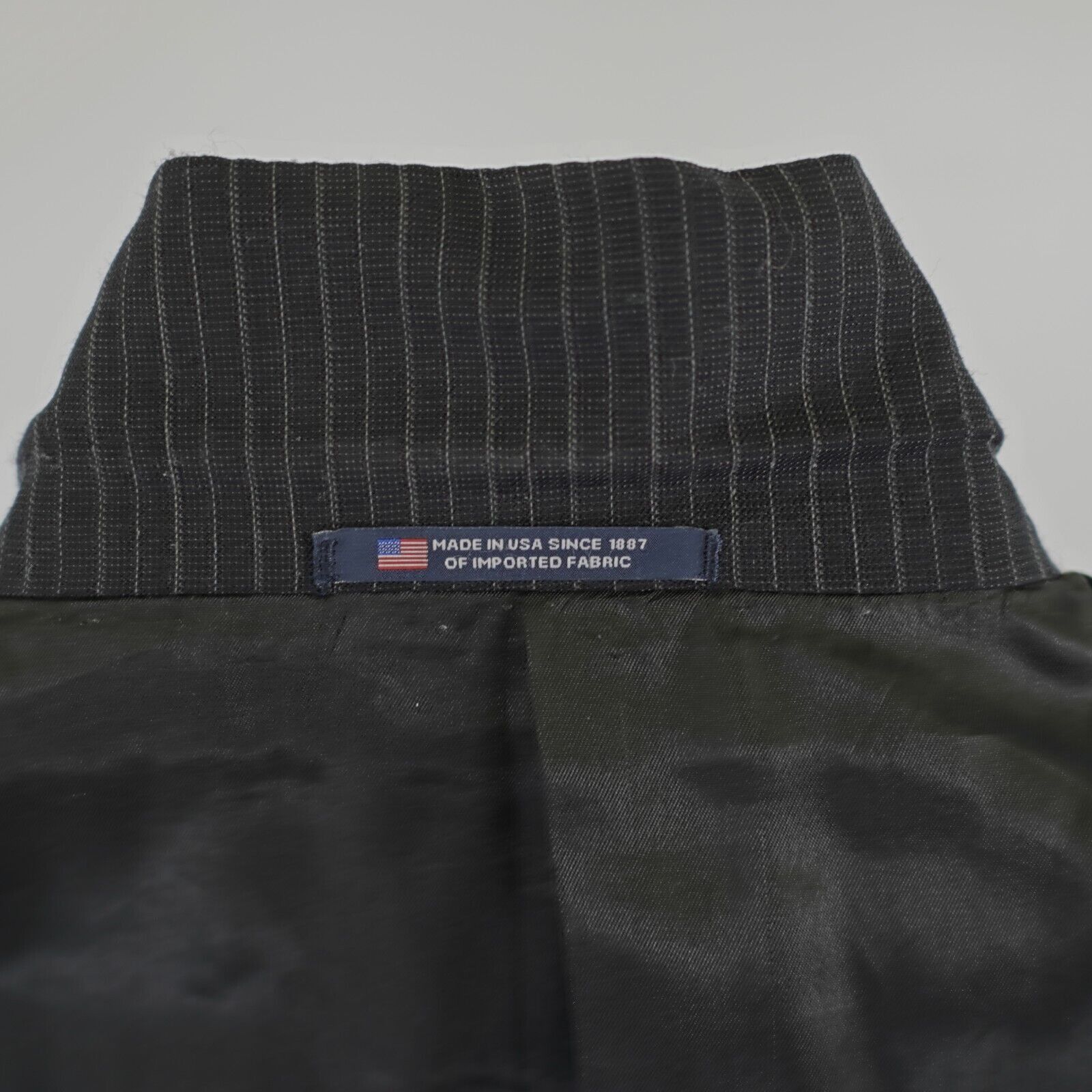 Hart Schaffner Marx Hart Schaffner Marx Black Striped Wool 2 Button Suit Jacket Size 42R - 14 Thumbnail