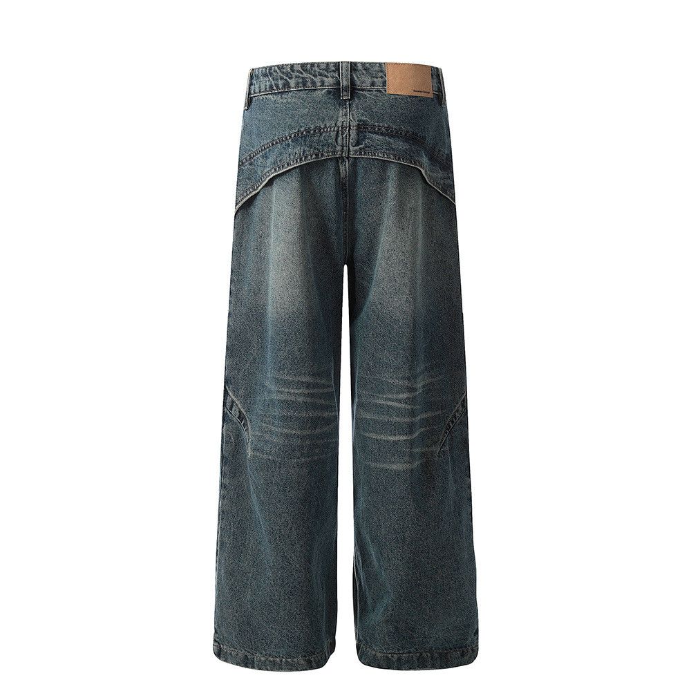 Vintage American retro washed distressed patchwork jeans Size US 32 / EU 48 - 2 Thumbnail