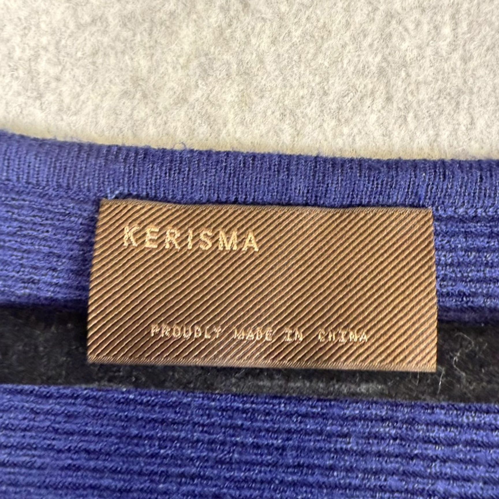 Vintage KERISMA Shirt Women Blue Long Sleeve Tunic Top V Neck S/M Size S / US 4 / IT 40 - 2 Thumbnail