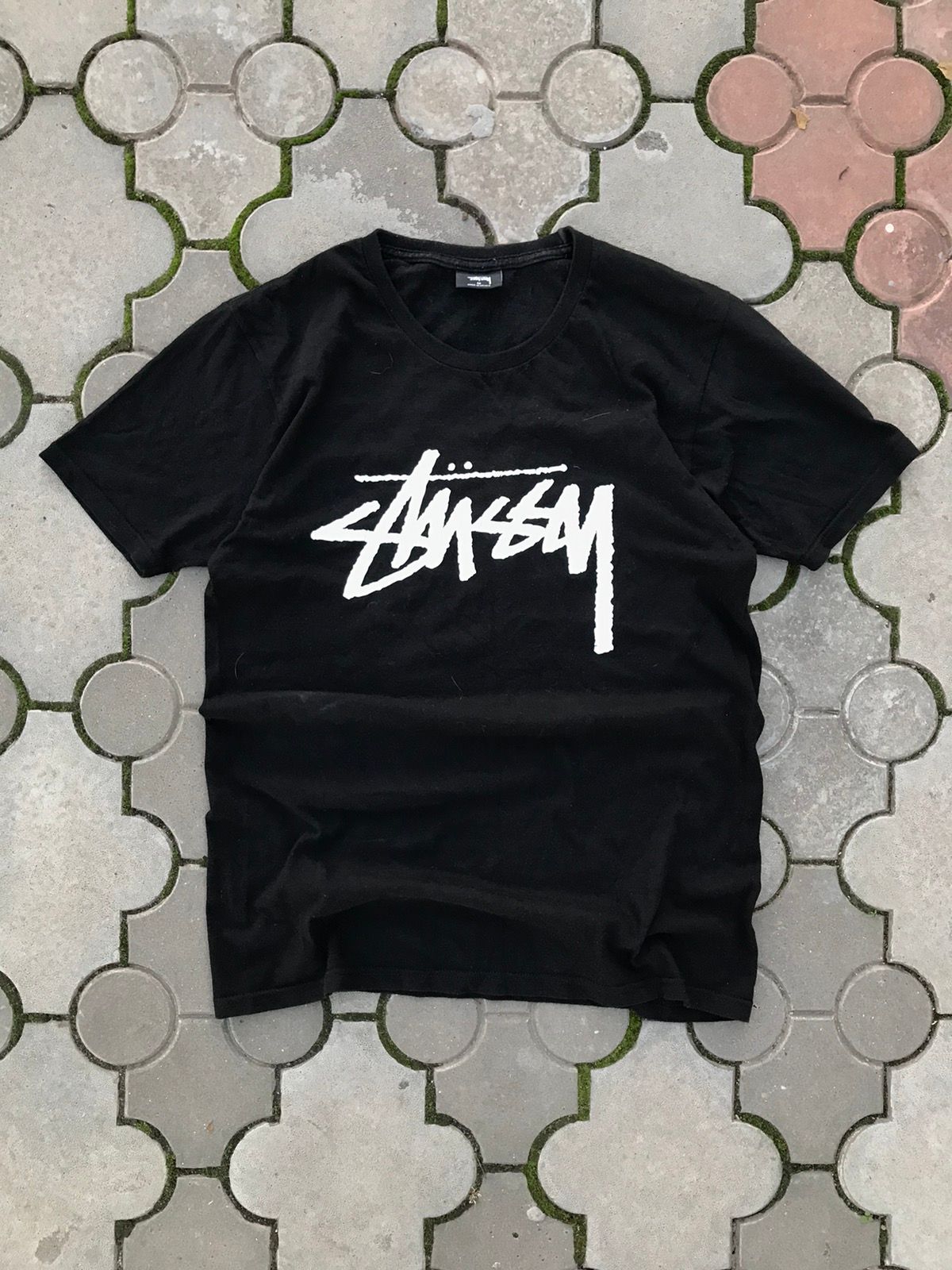 Pre-owned Stussy X Vintage Stussy Big Logo Tee Shirt In Black