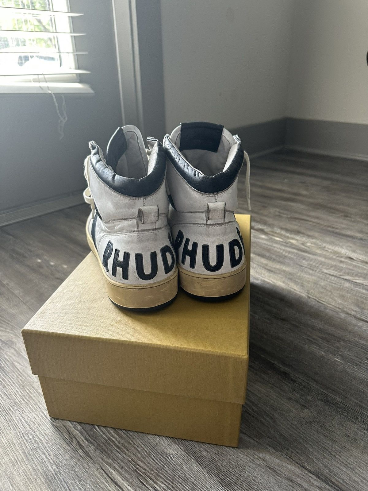 Rhude Rhude Rhecess Hi White/Navy Blue Size US 12 / EU 45 - 5 Thumbnail