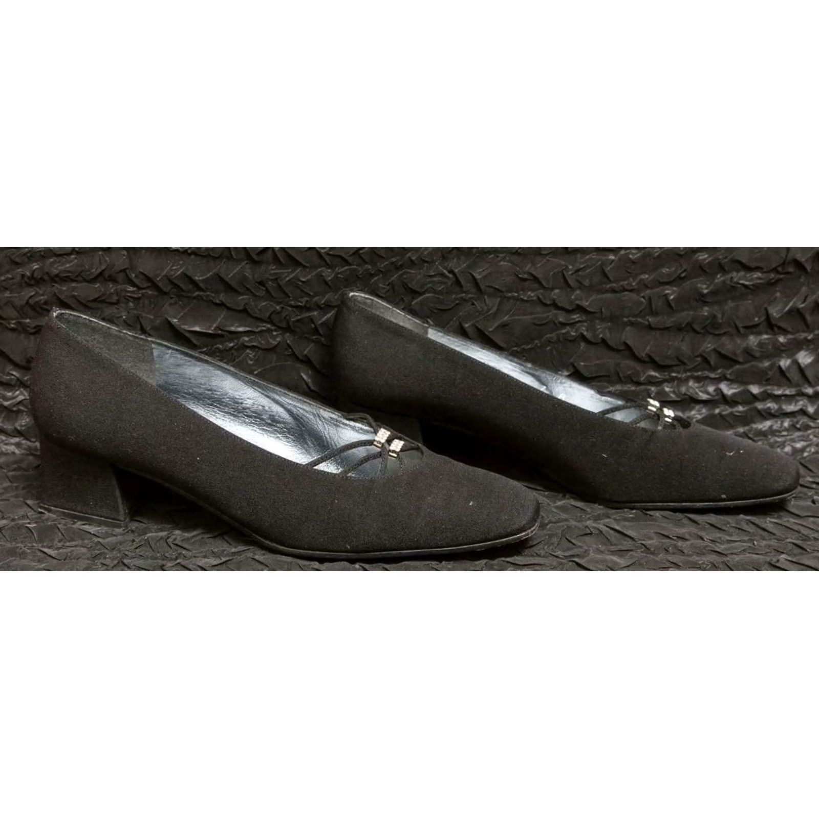 Stuart Weitzman Stuart Weitzman Black Womens Heels 7 M - Leather Platforms & Wedges, Mid Heel, Spain, US Size 7, Women, Black, Stuart Weitzman, Heel, Leather, 90s? Size US 7 / IT 37 - 4 Thumbnail