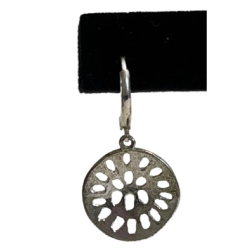 Other Sand Dollar Medallion Silver Statement Necklace Earrings Set Size ONE SIZE - 10 Thumbnail