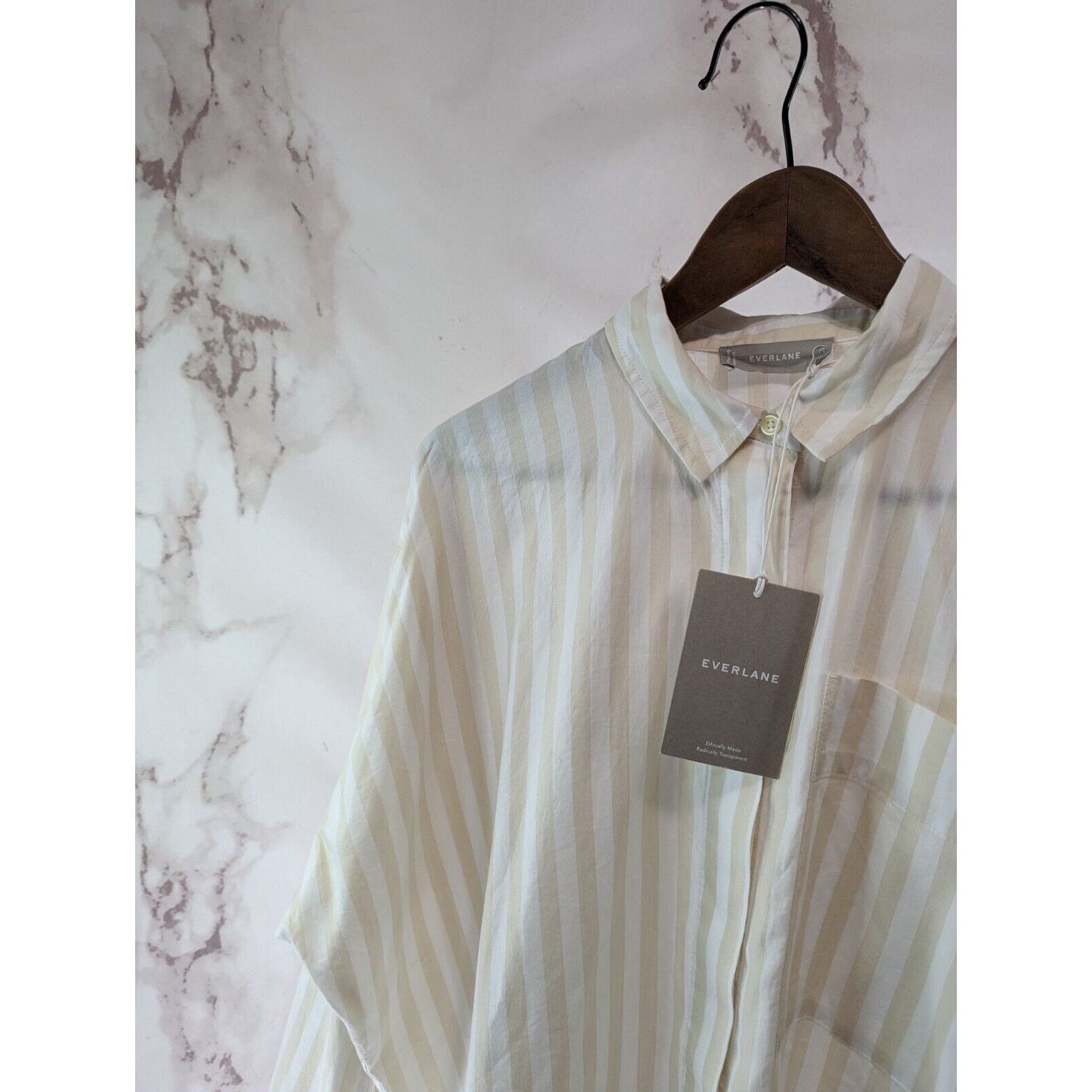 Everlane Everlane Shirt Women XL Striped Button Silky Cotton Relaxed Size XL / US 12-14 / IT 48-50 - 2 Thumbnail