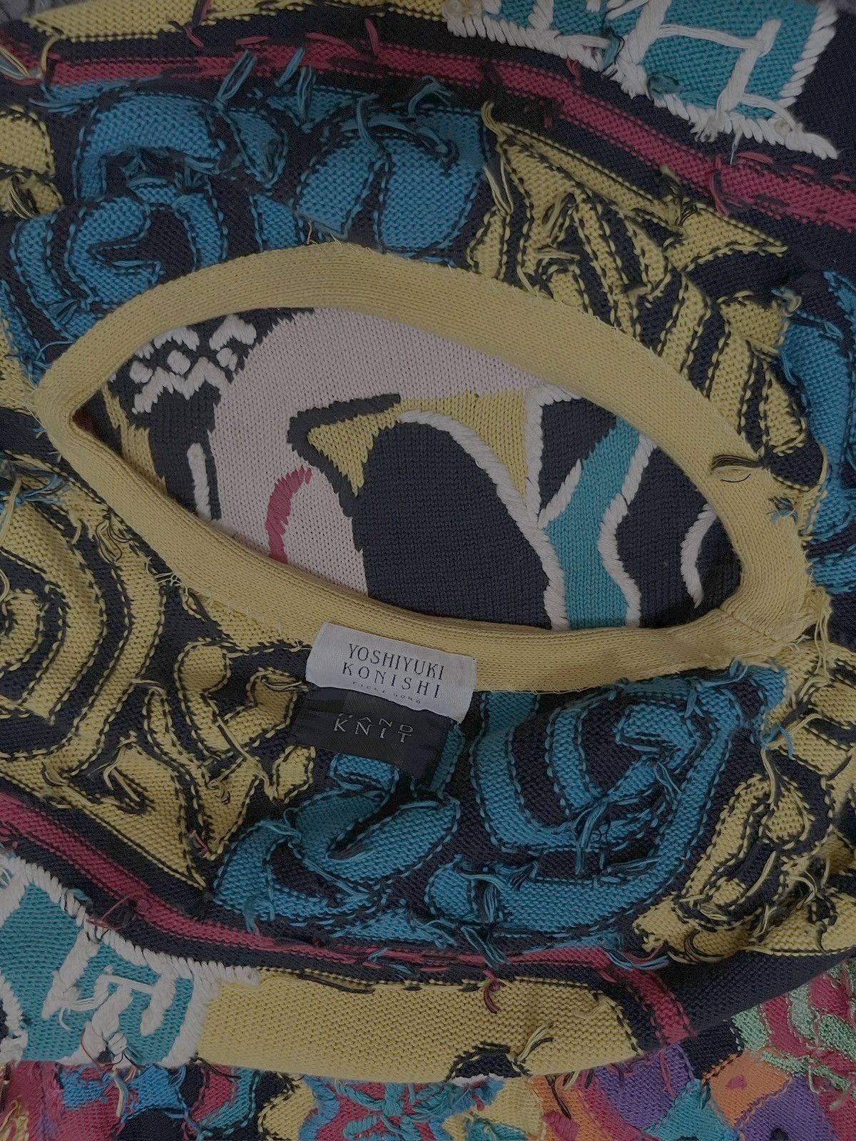Yoshiyuki Konishi 1990s hand knit bold abstract artwork #D1 Size US L / EU 52-54 / 3 - 10 Thumbnail