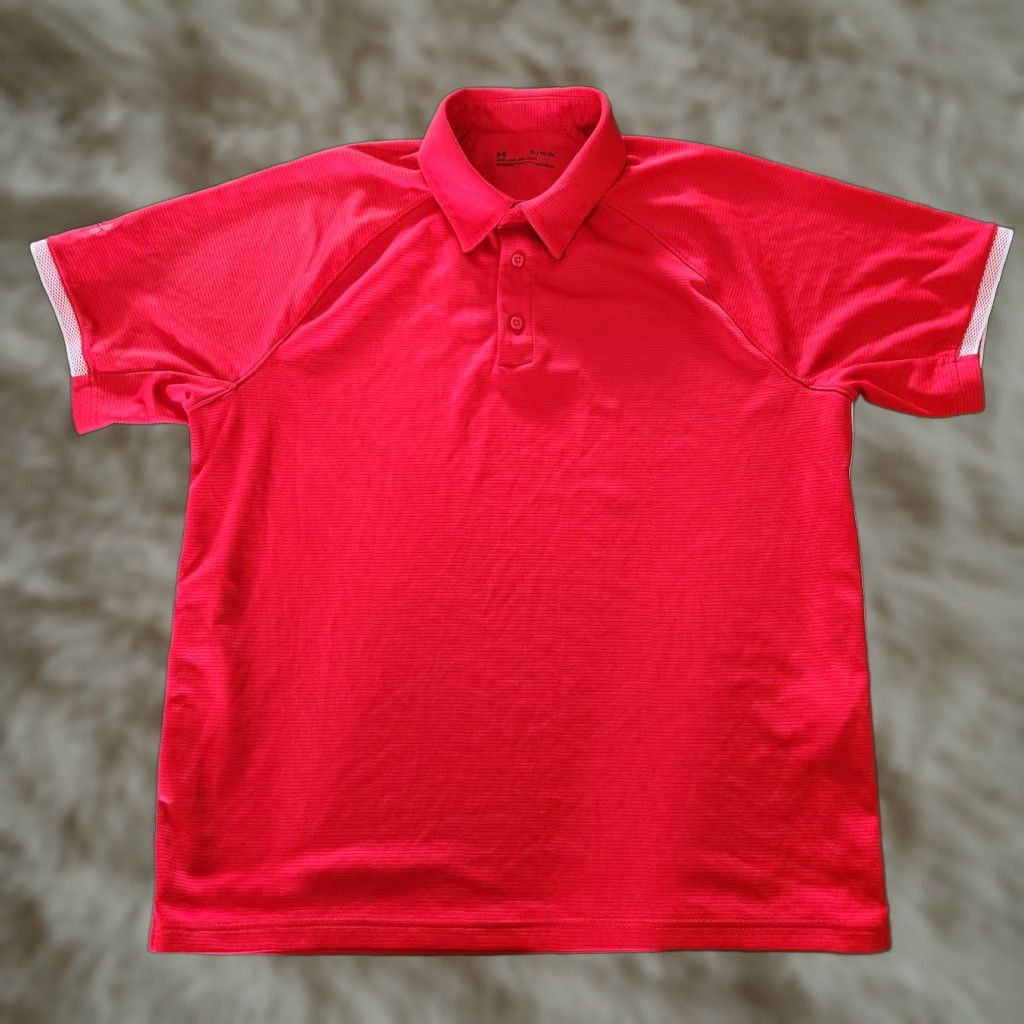 Under Armour Under Armour Polo Shirt XL Red Short Sleeve Collared HeatGear Moisture Wicking Logo Men's Polo Shirt XS? Size US XL / EU 56 / 4 - 1 Thumbnail