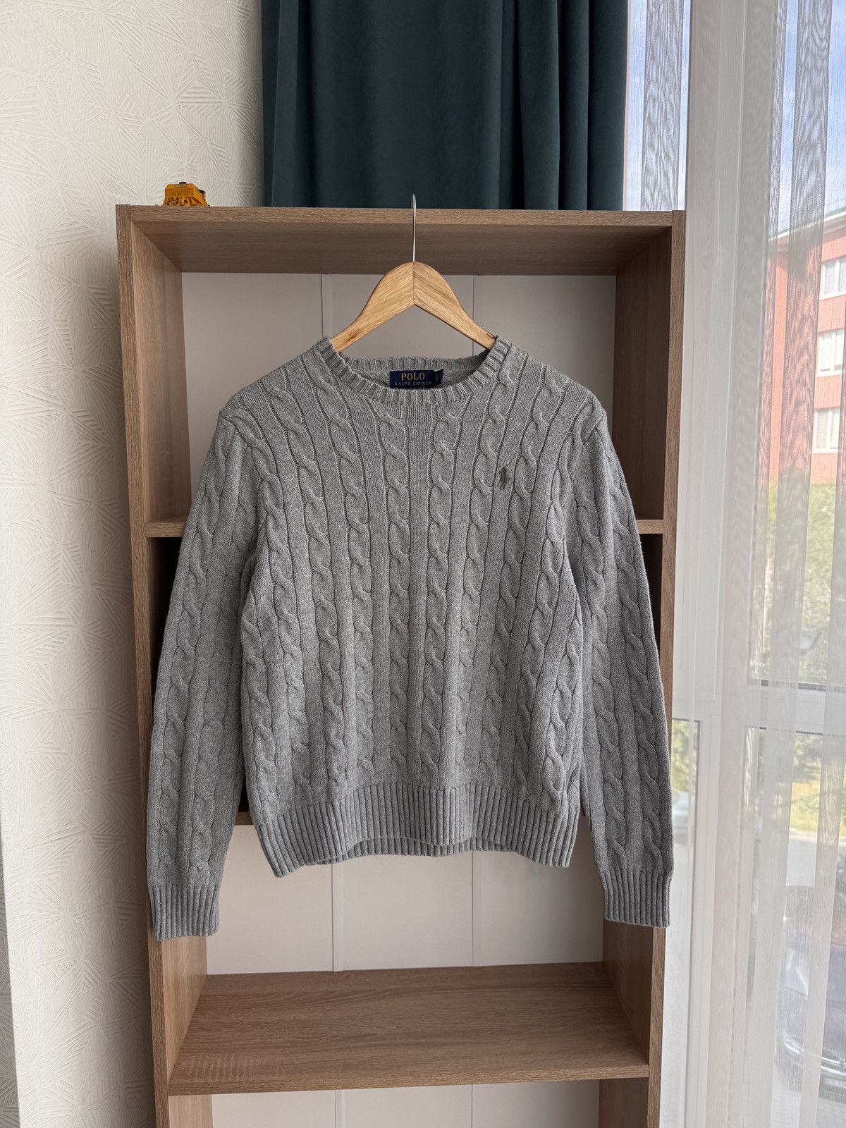 Polo Ralph Lauren × Vintage Vintage Polo Ralph Lauren Grey Old Money Cable Knit Sweater Size S / US 4 / IT 40 - 1 Thumbnail