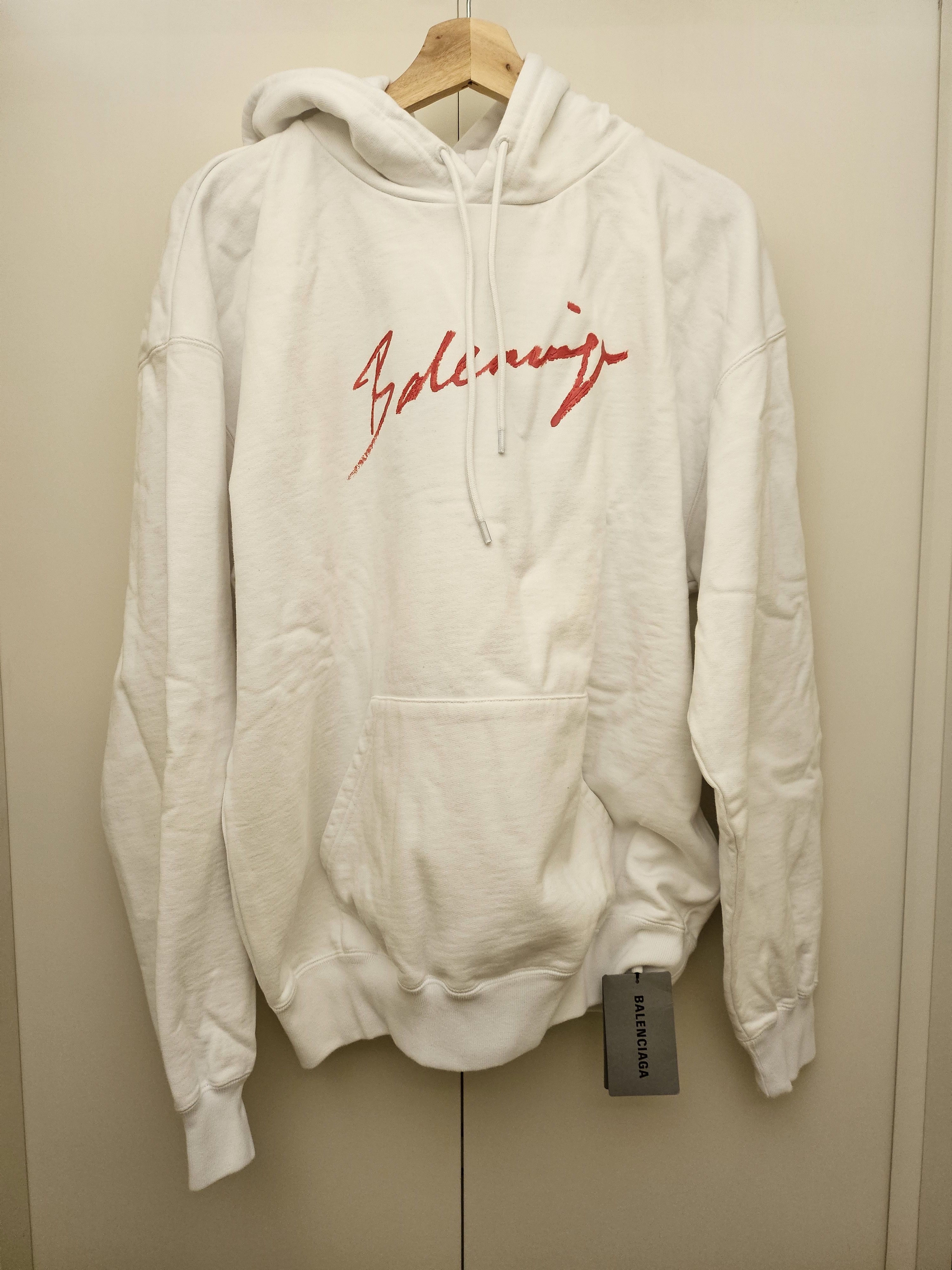 Balenciaga *New* Cursive Scripted Logo Hoodie Size US M / EU 48-50 / 2 - 1 Thumbnail